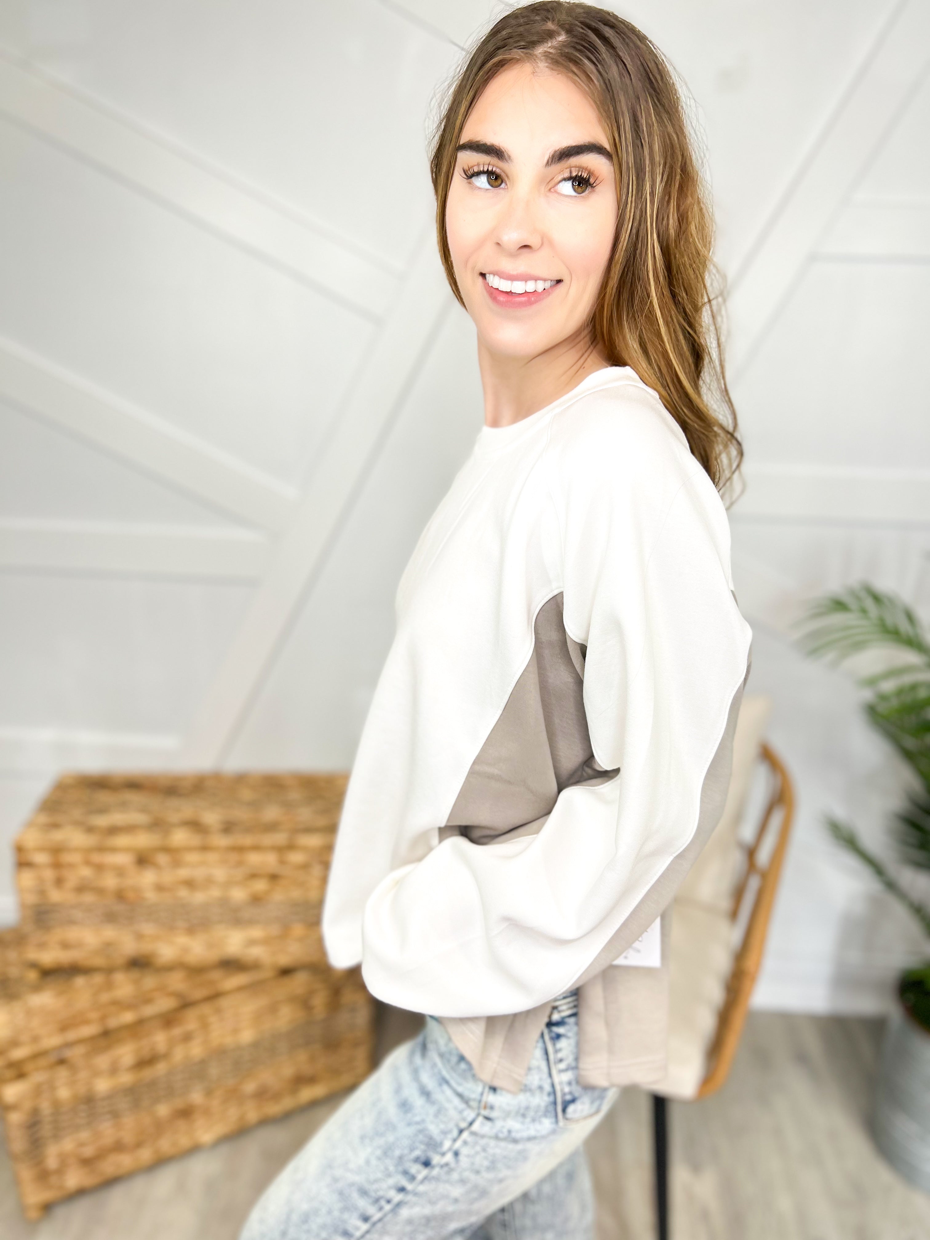Doorbuster: Timeline Top-120 Long Sleeve Tops-White Birch-Heathered Boho Boutique, Women's Fashion and Accessories in Palmetto, FL