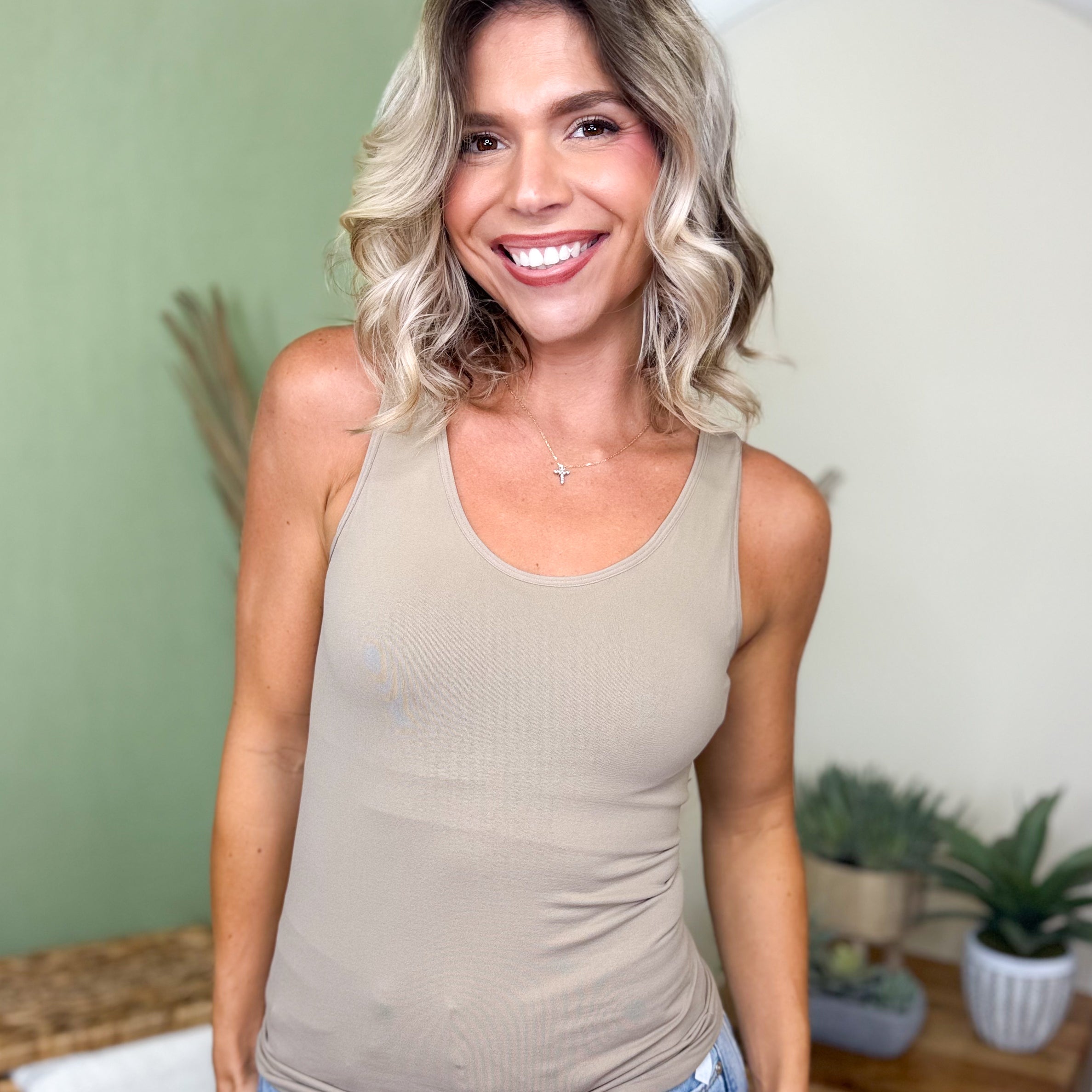 Restock: Easy Life Built in Bra Tank Top-100 TANK/CROP TOPS-YELETE-Heathered Boho Boutique, Women's Fashion and Accessories in Palmetto, FL