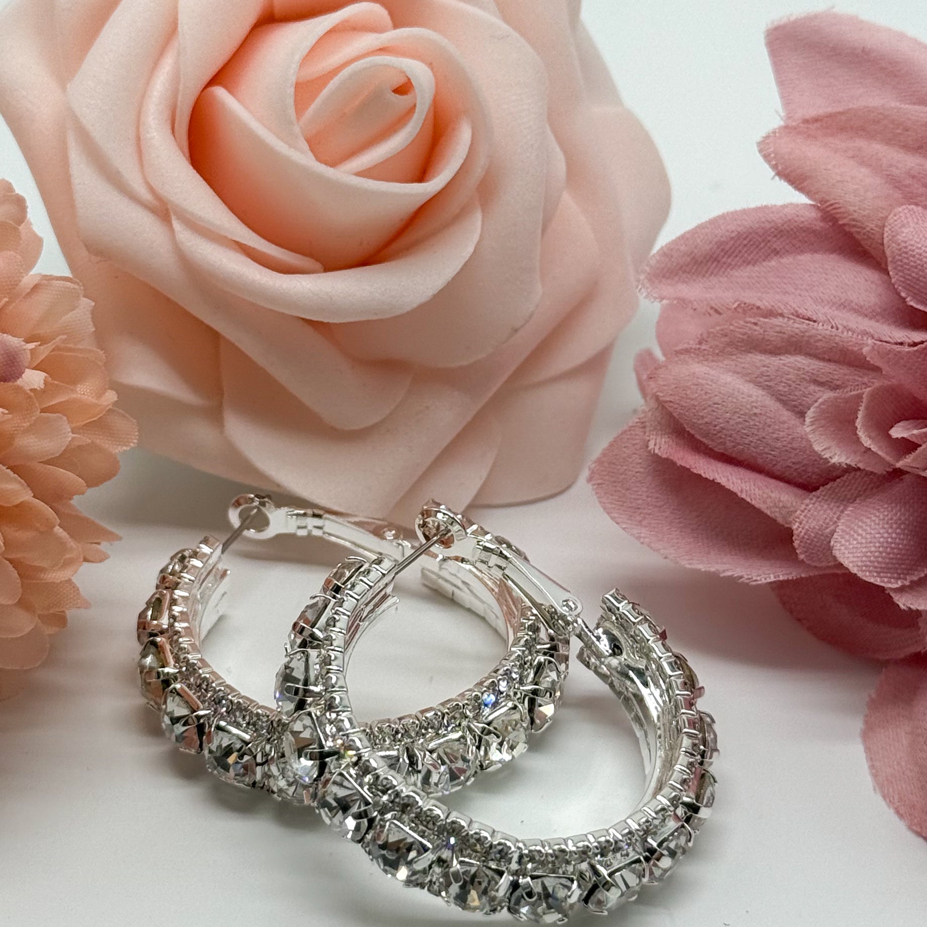 Give 'em That Sparkle Hoop Earring-310 Jewelry-RM Manufacturing-Heathered Boho Boutique, Women's Fashion and Accessories in Palmetto, FL