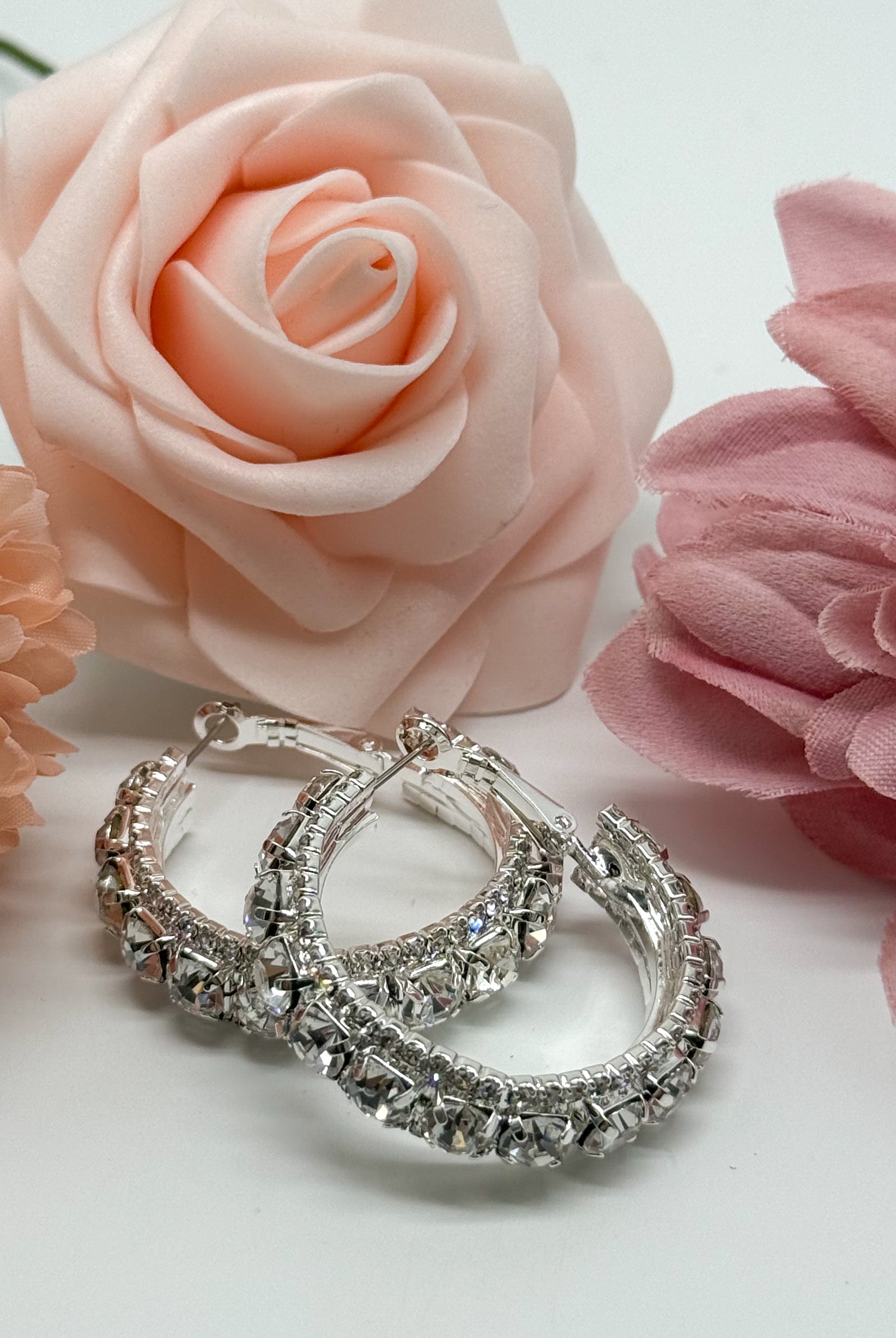 Give 'em That Sparkle Hoop Earring-310 Jewelry-RM Manufacturing-Heathered Boho Boutique, Women's Fashion and Accessories in Palmetto, FL