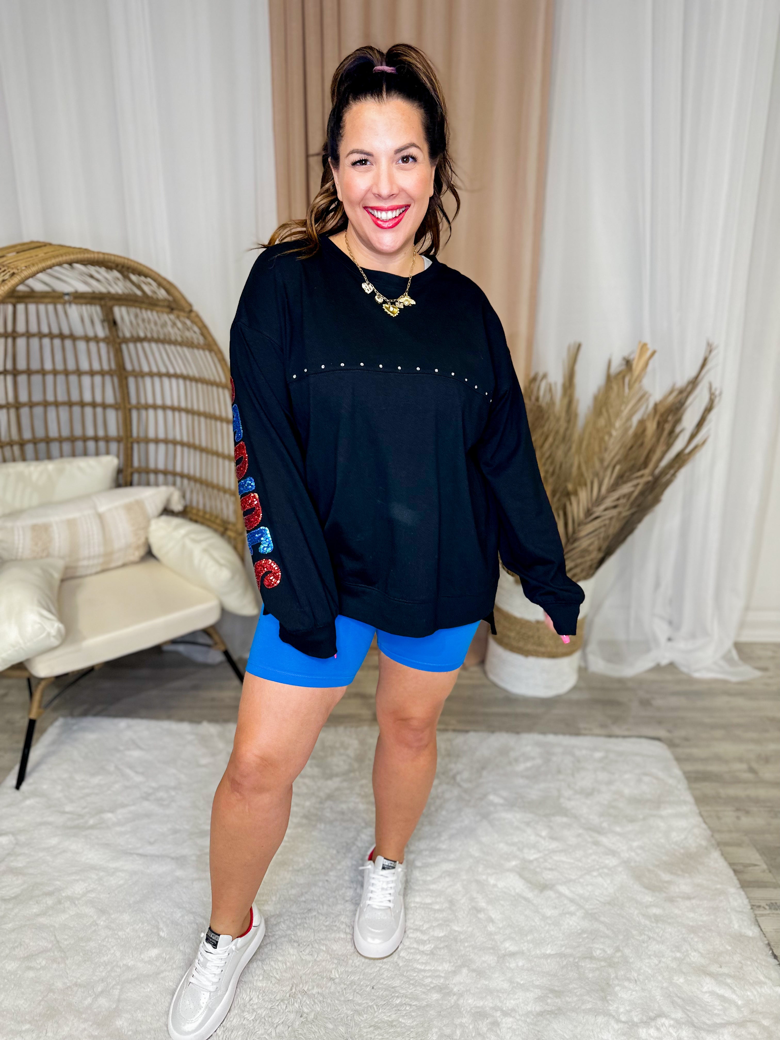 Red White and Boho Spirit Jersey Long Sleeve-120 Long Sleeve Tops-Fantastic Fawn-Heathered Boho Boutique, Women's Fashion and Accessories in Palmetto, FL