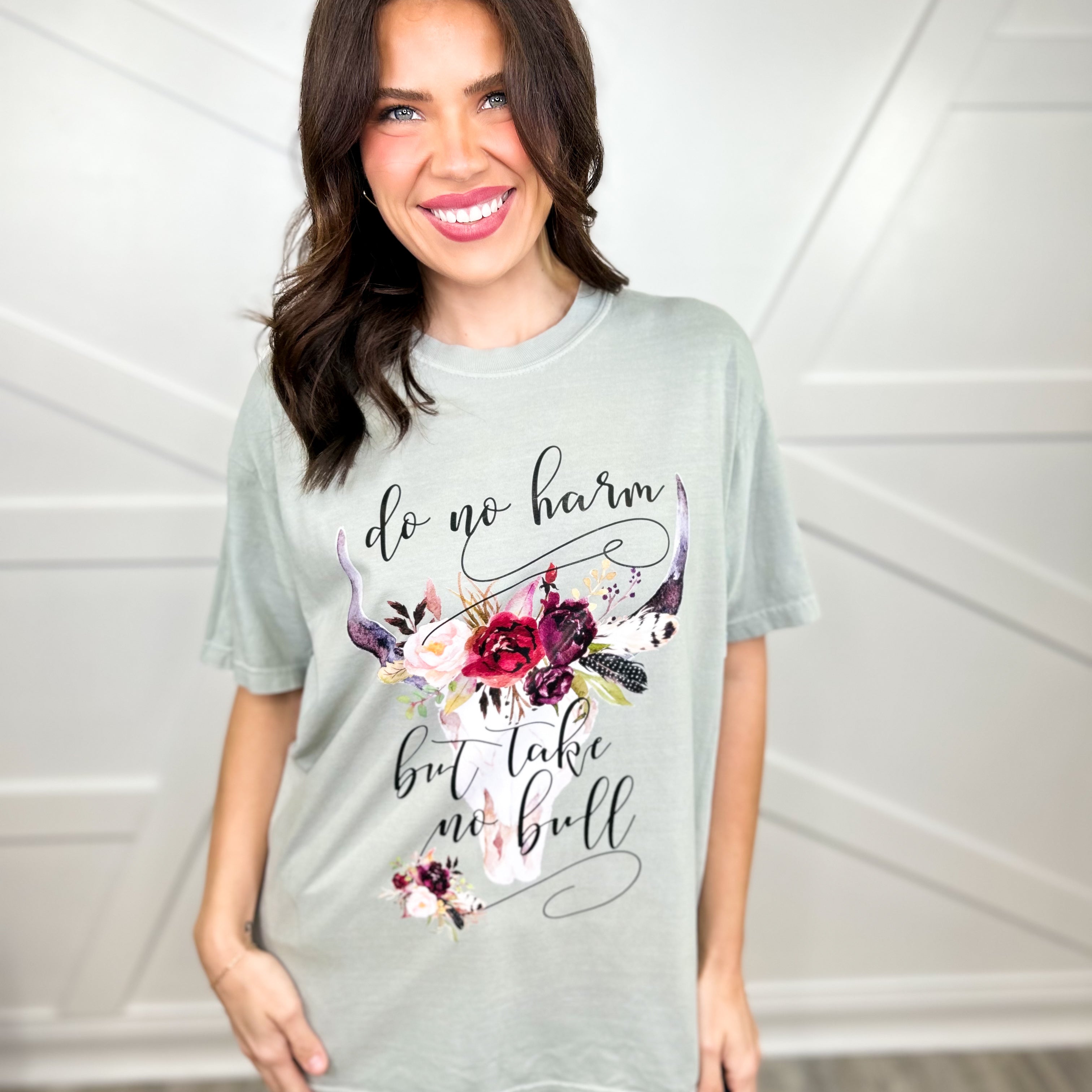 Take No Bull Graphic Tee - Bay-130 Graphic Tees-Heathered Boho-Heathered Boho Boutique, Women's Fashion and Accessories in Palmetto, FL