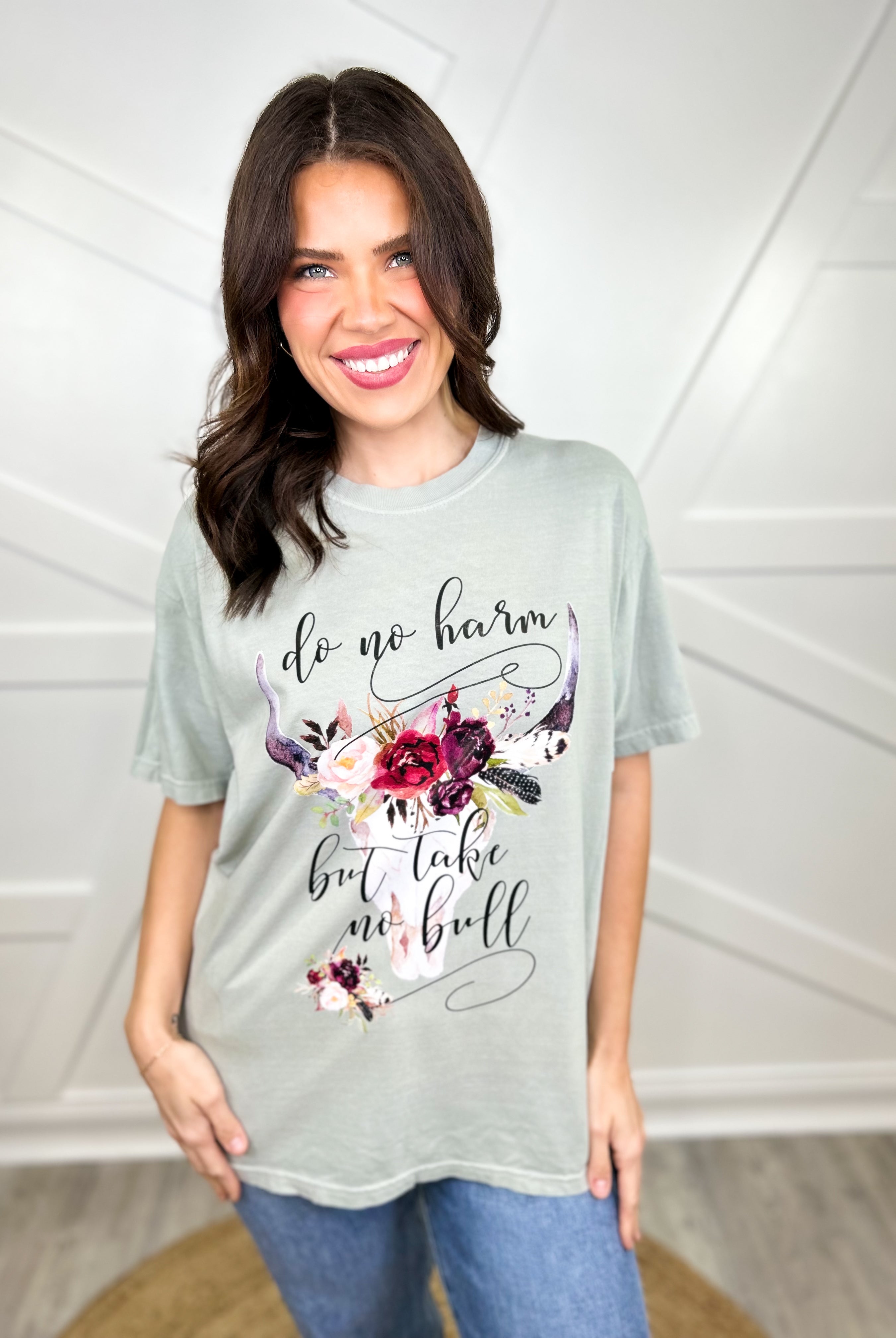 Take No Bull Graphic Tee - Bay-130 Graphic Tees-Heathered Boho-Heathered Boho Boutique, Women's Fashion and Accessories in Palmetto, FL