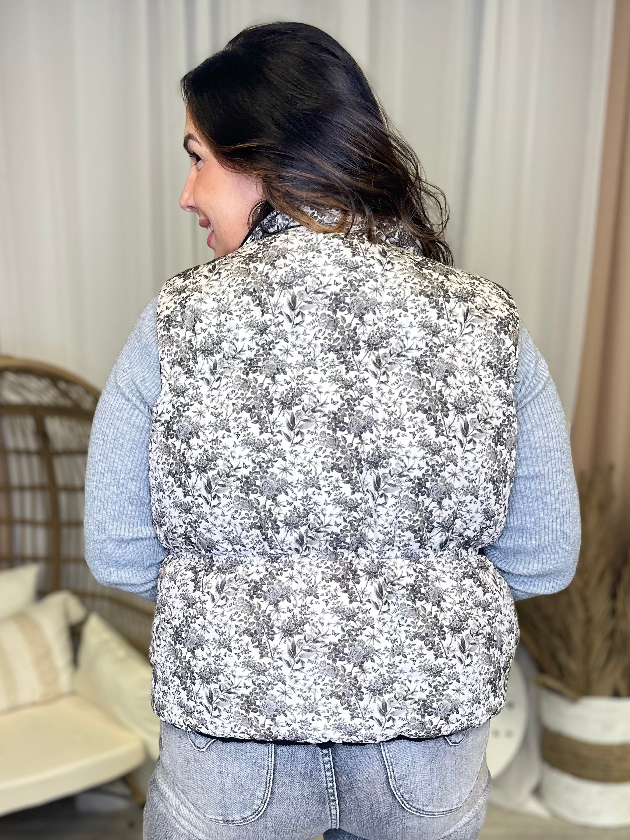 Very Demure Reversible Vest-200 Jackets/Shackets-Southern Grace-Heathered Boho Boutique, Women's Fashion and Accessories in Palmetto, FL