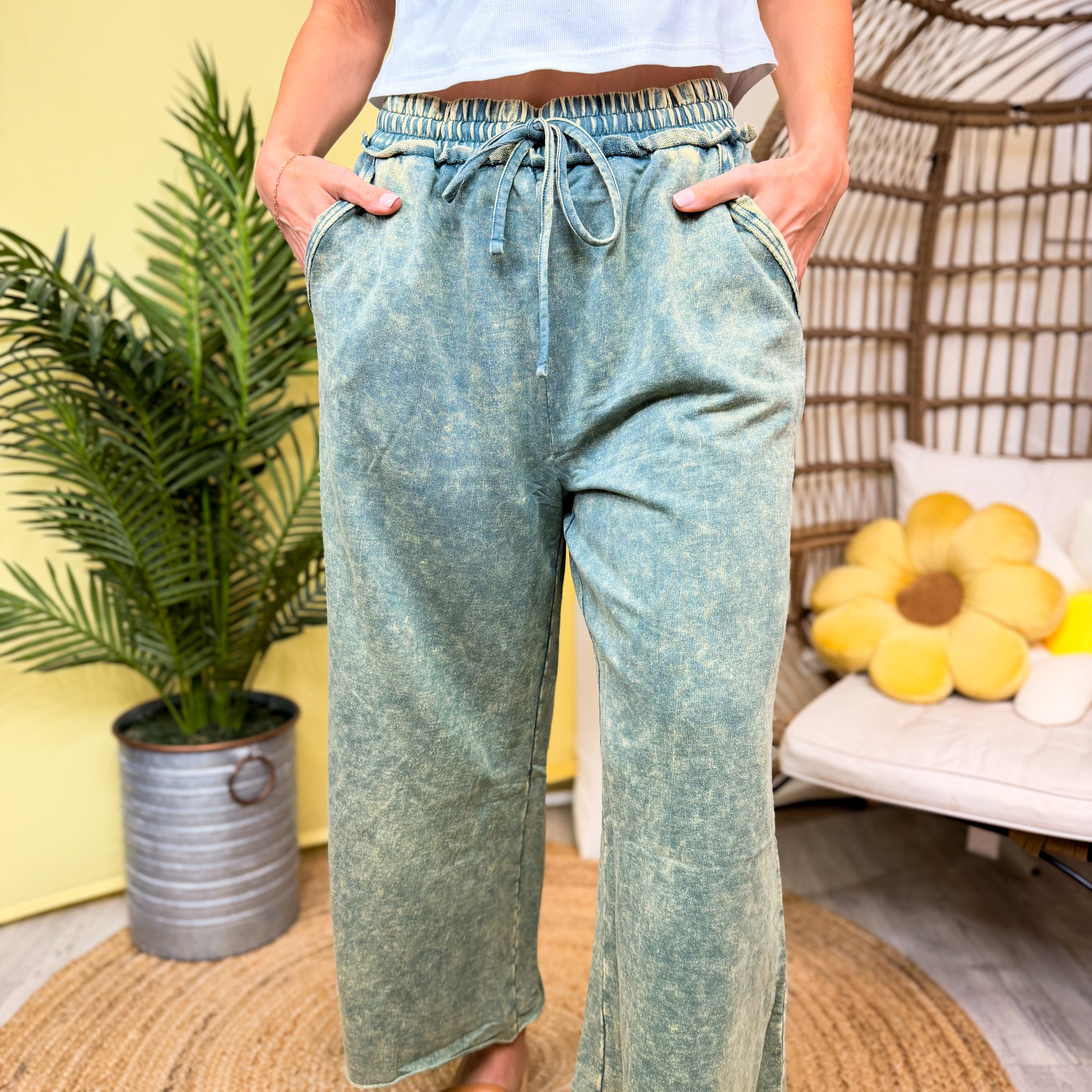 Drifted Off Pants-150 PANTS-ZENANA-Heathered Boho Boutique, Women's Fashion and Accessories in Palmetto, FL