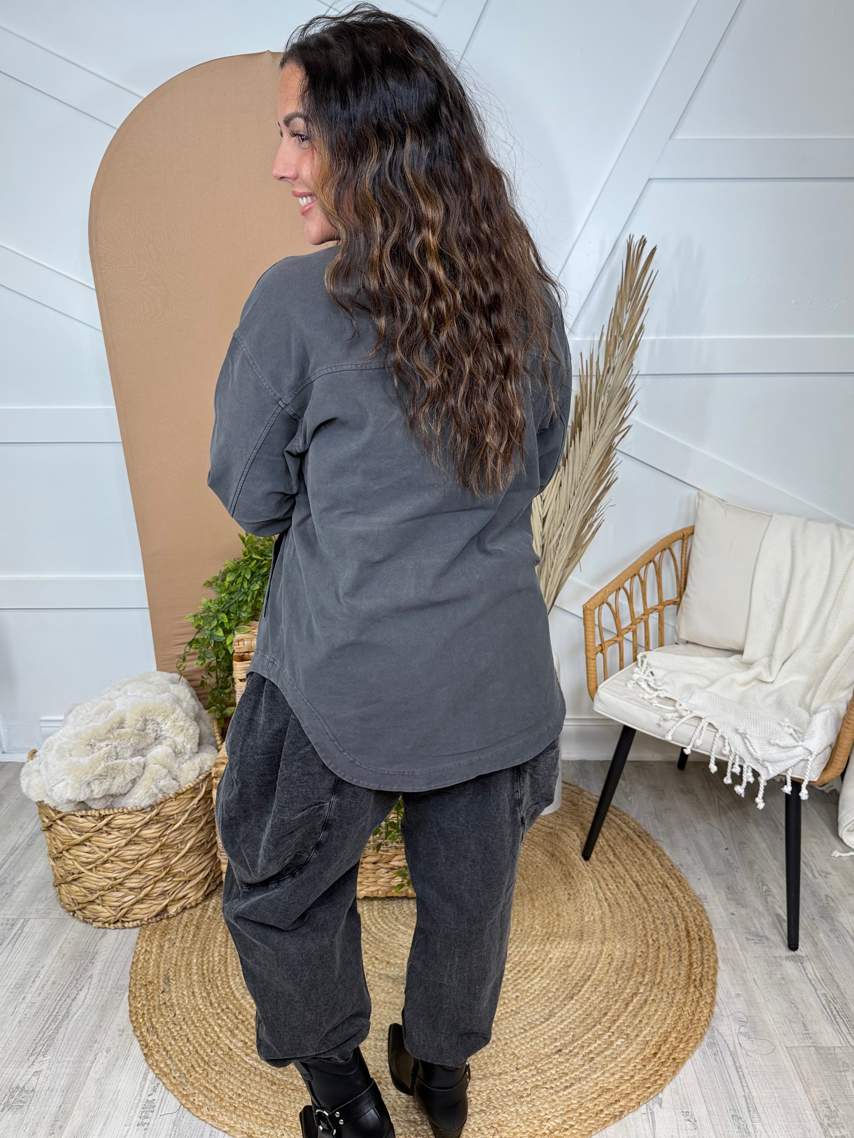 BLACK FRIDAY: Lived In Shacket-200 JACKETS/SHACKETS-MONO B-Heathered Boho Boutique, Women's Fashion and Accessories in Palmetto, FL