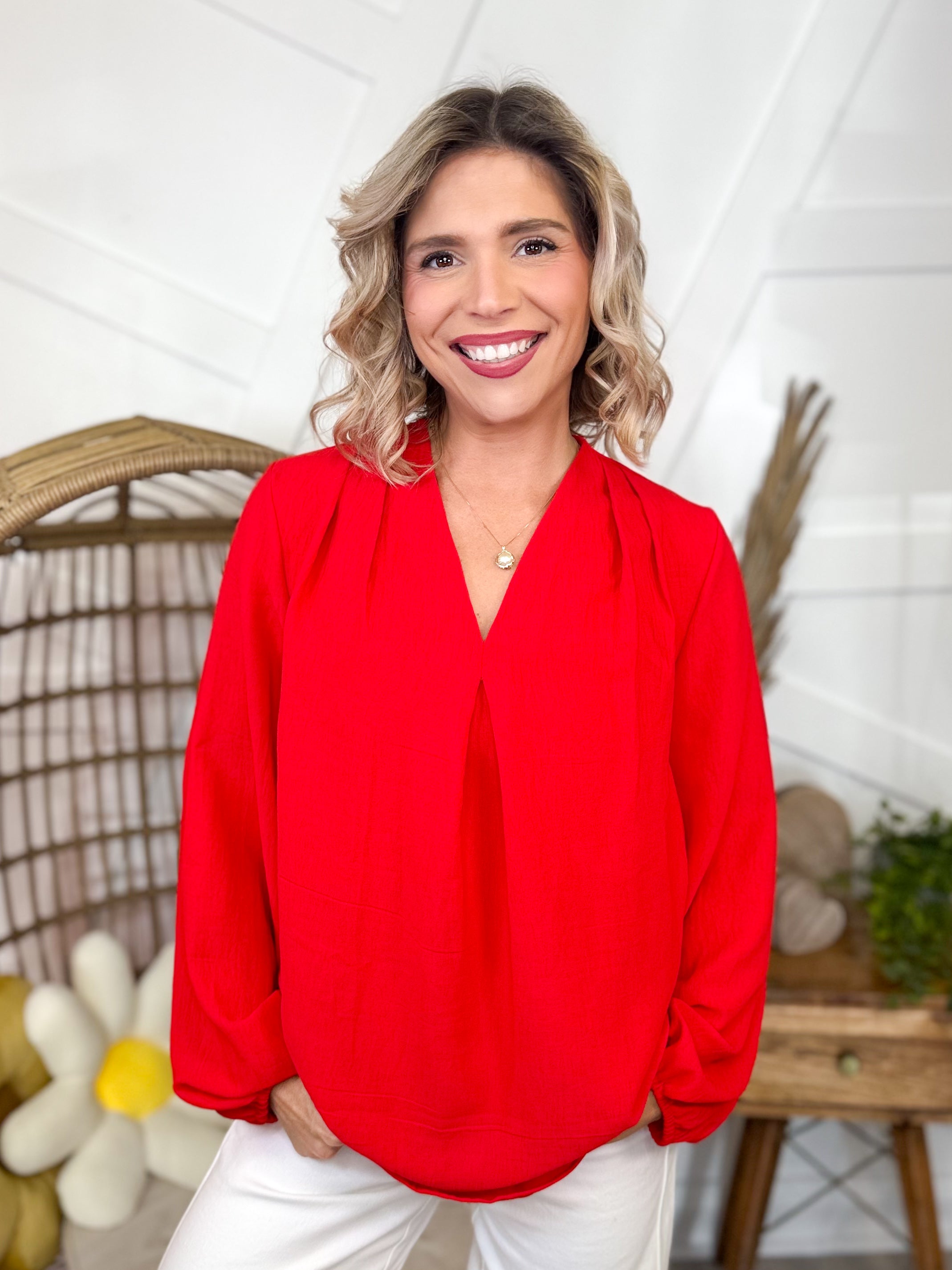 Soft Focus Top-120 Long Sleeve Tops-2HEARTS-Heathered Boho Boutique, Women's Fashion and Accessories in Palmetto, FL