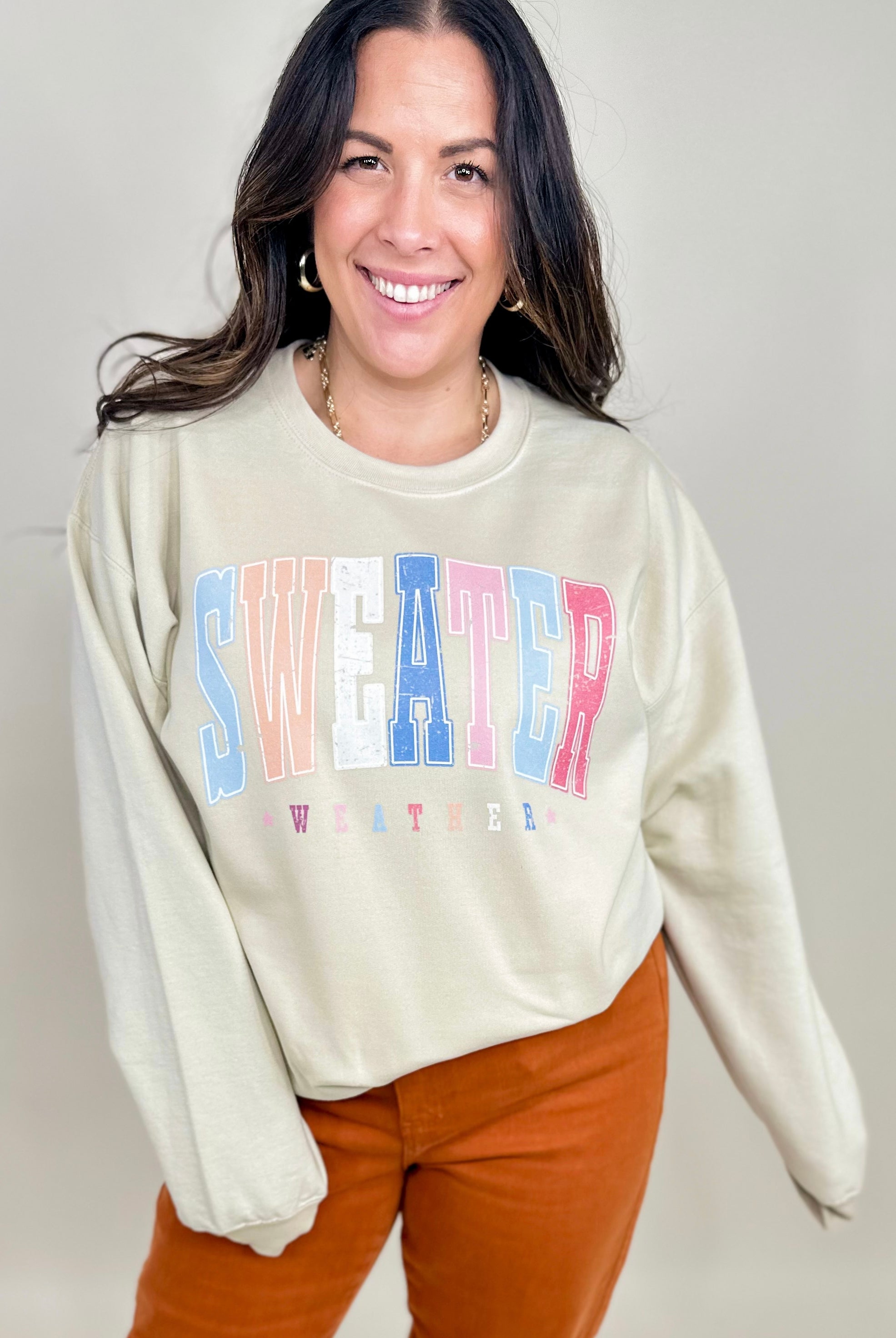 Sweater Weather Sweatshirt-125 Sweater-Heathered Boho-Heathered Boho Boutique, Women's Fashion and Accessories in Palmetto, FL