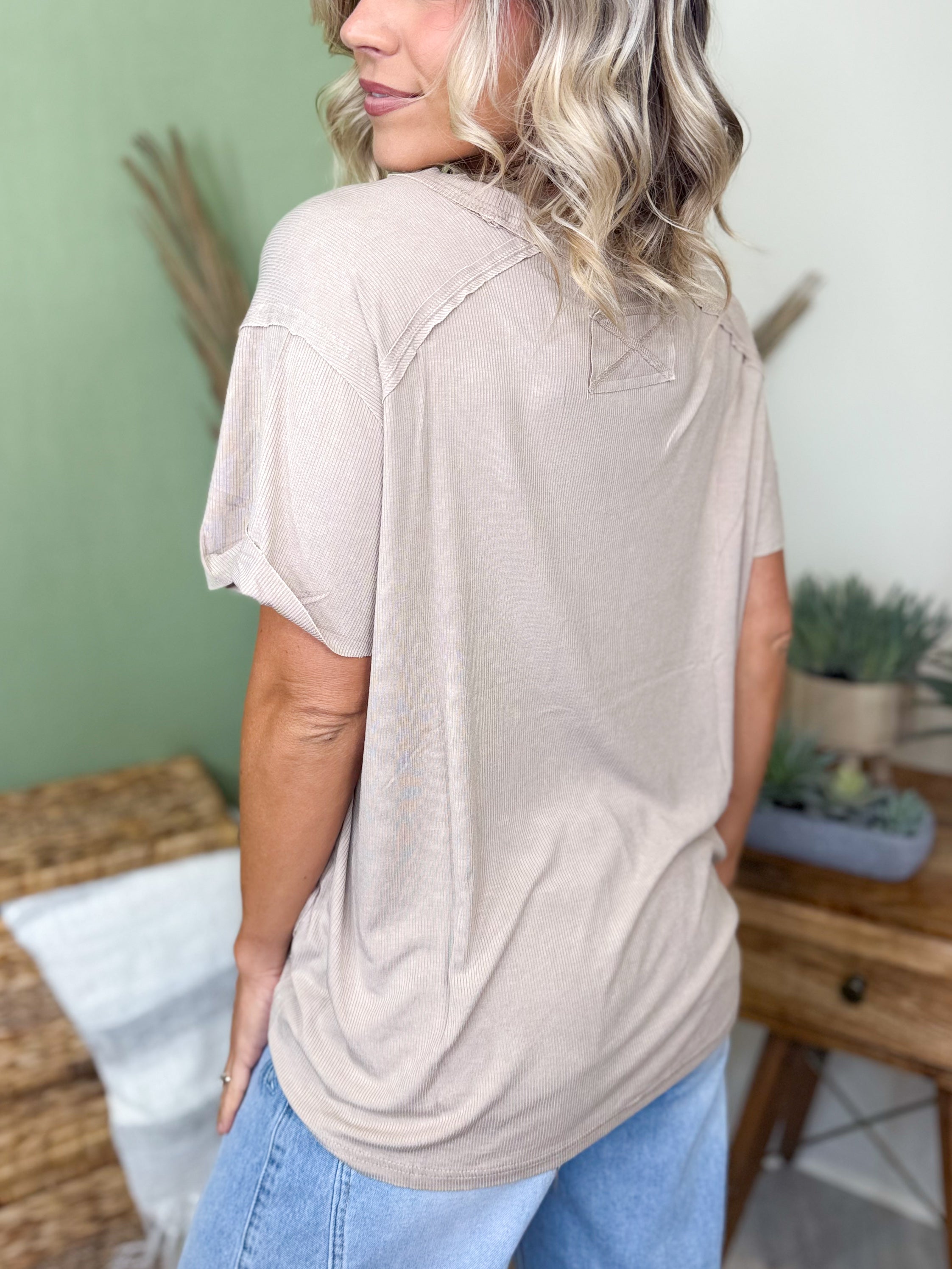Restock: Conquer The Weekend Top-110 SHORT SLEEVE TOP-ZENANA-Heathered Boho Boutique, Women's Fashion and Accessories in Palmetto, FL