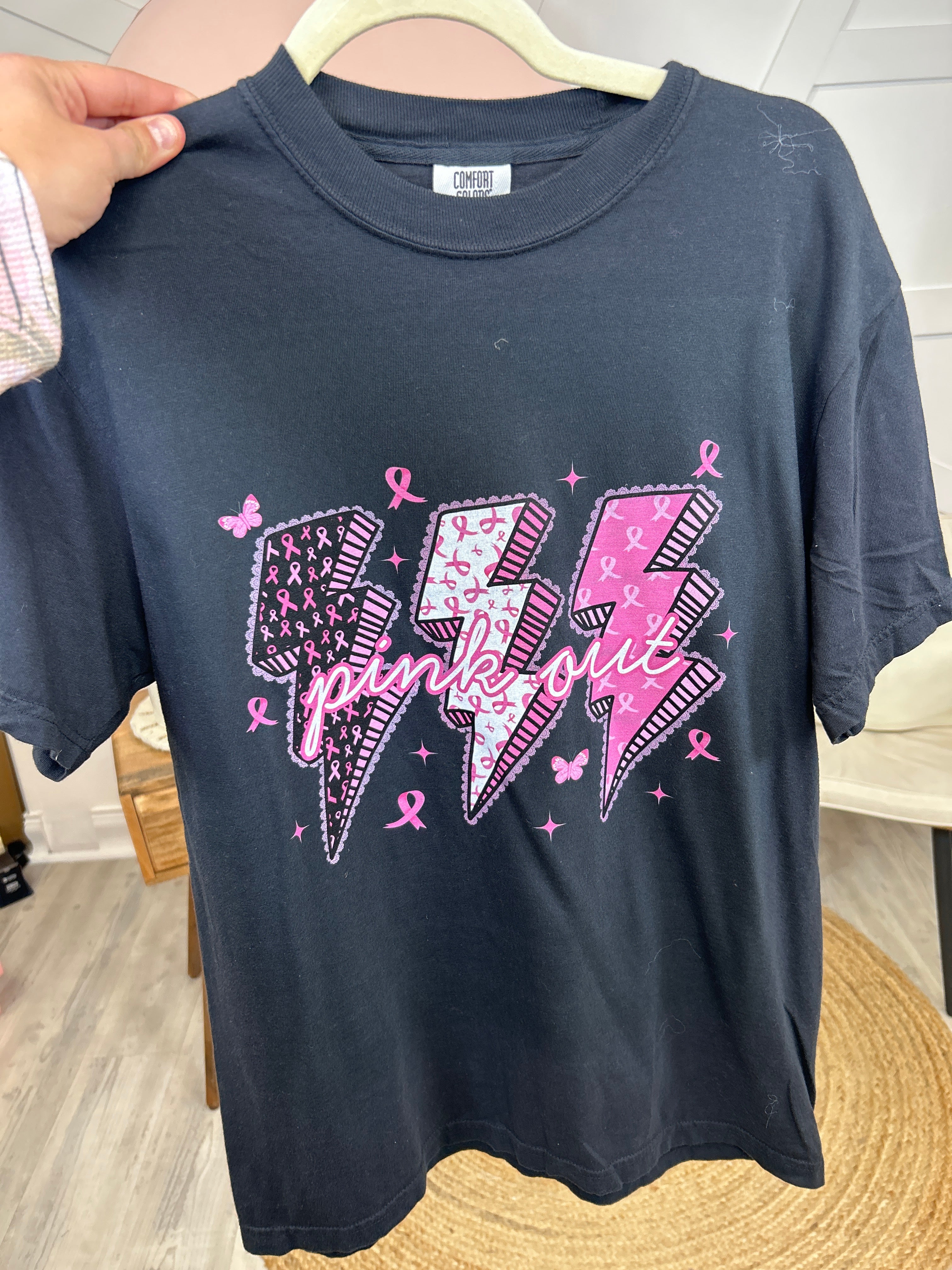 BCA Lightning Bolts Graphic Tee-Black-130 Graphic Tees-Heathered Boho-Heathered Boho Boutique, Women's Fashion and Accessories in Palmetto, FL