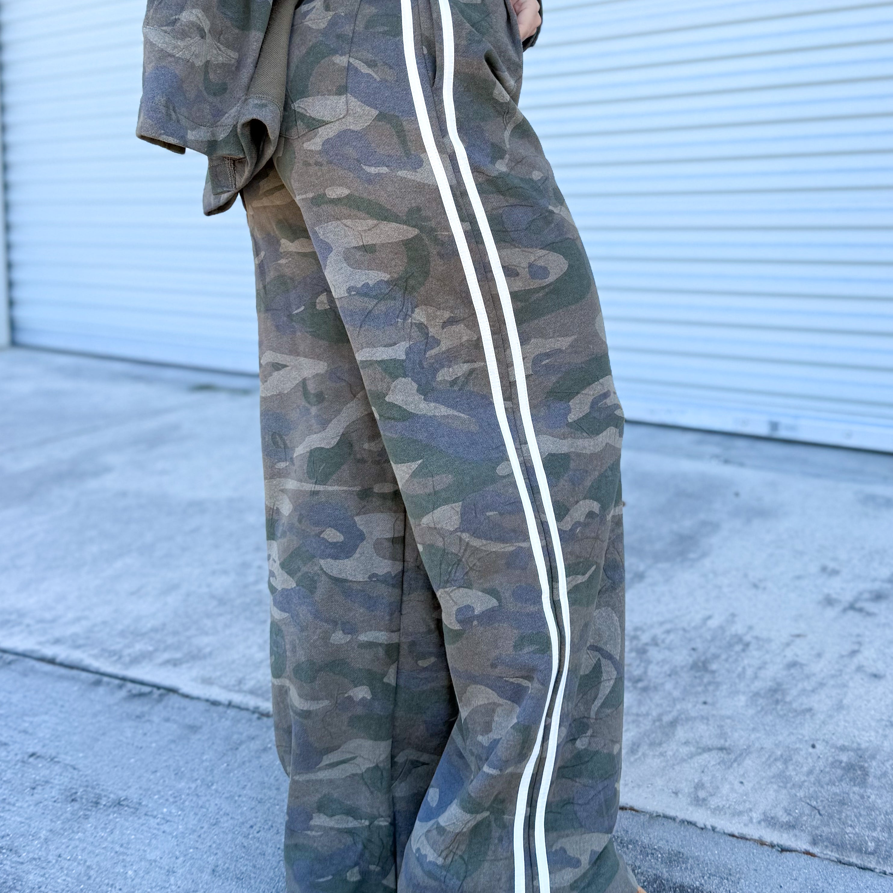 Camo Lovers French Terry Pants-150 PANTS-WHITE BIRCH-Heathered Boho Boutique, Women's Fashion and Accessories in Palmetto, FL