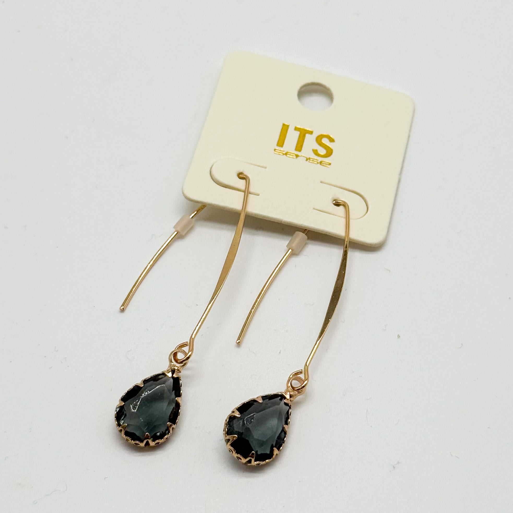 Glass Teardrop Long Earrings-310 Jewelry-RNK Jewelry-Heathered Boho Boutique, Women's Fashion and Accessories in Palmetto, FL