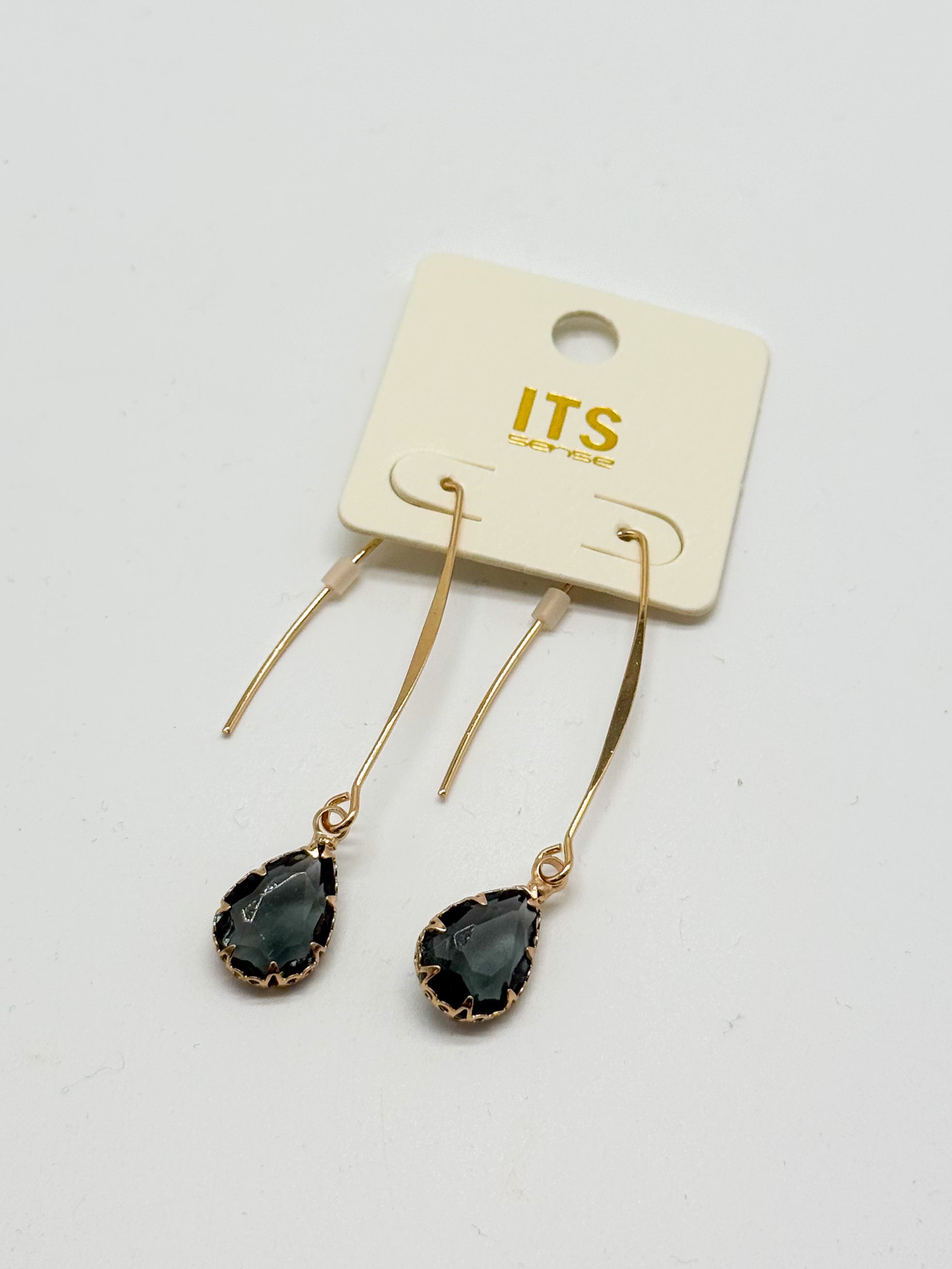 Glass Teardrop Long Earrings-310 Jewelry-RNK Jewelry-Heathered Boho Boutique, Women's Fashion and Accessories in Palmetto, FL