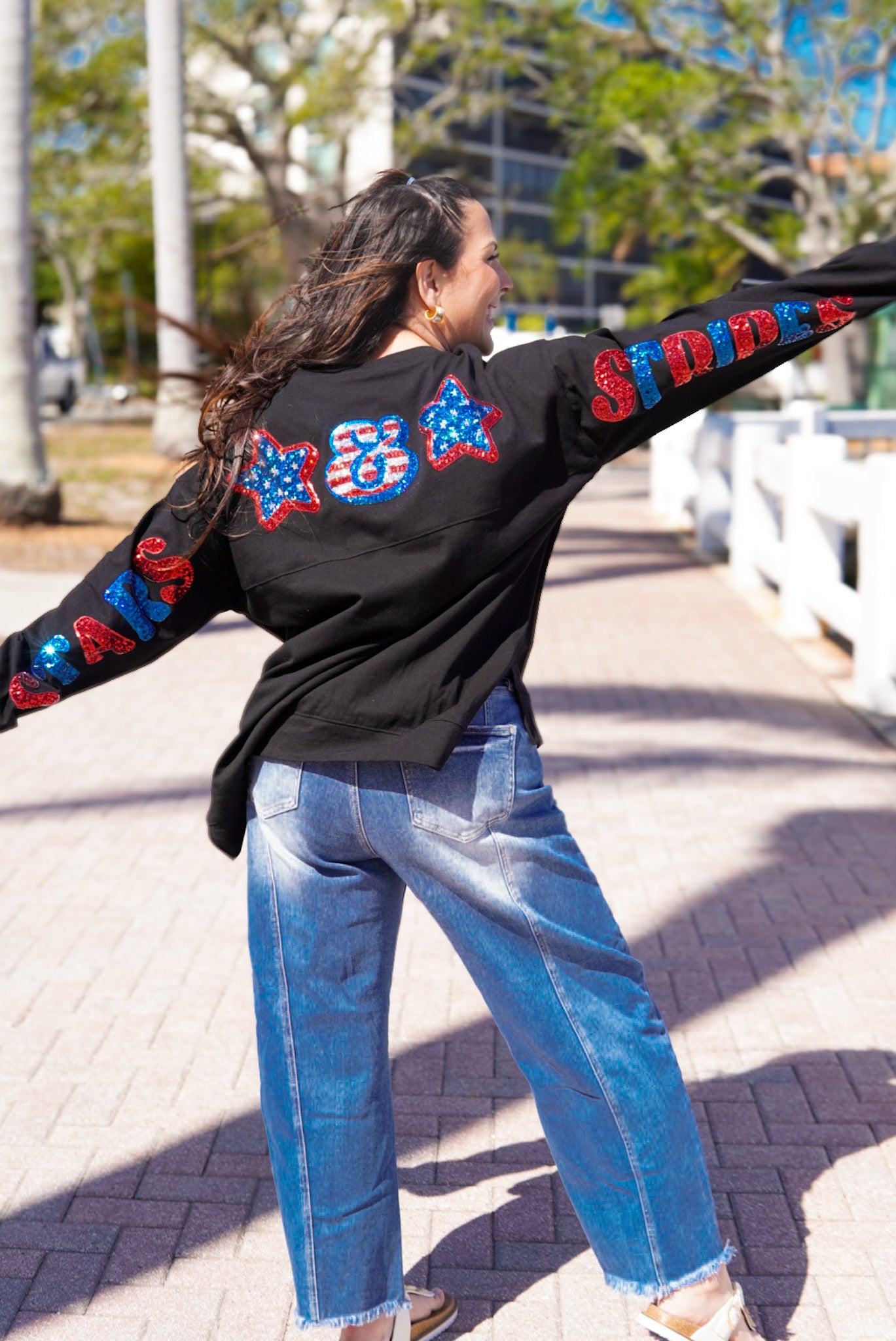 Red White and Boho Spirit Jersey Long Sleeve-120 Long Sleeve Tops-Fantastic Fawn-Heathered Boho Boutique, Women's Fashion and Accessories in Palmetto, FL