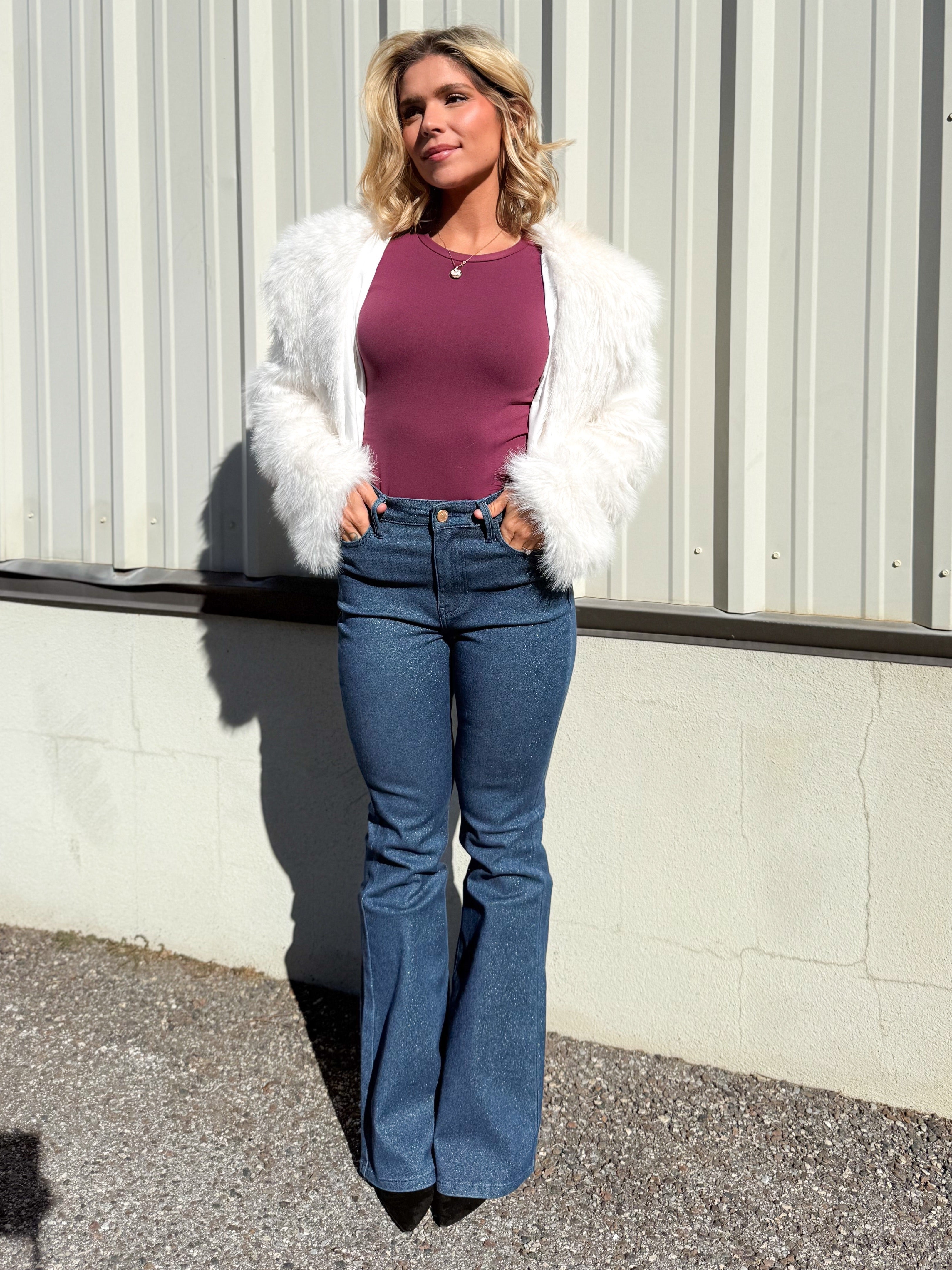 Twinkling Flare Jeans by Judy Blue-190 JEANS-Judy Blue-Heathered Boho Boutique, Women's Fashion and Accessories in Palmetto, FL
