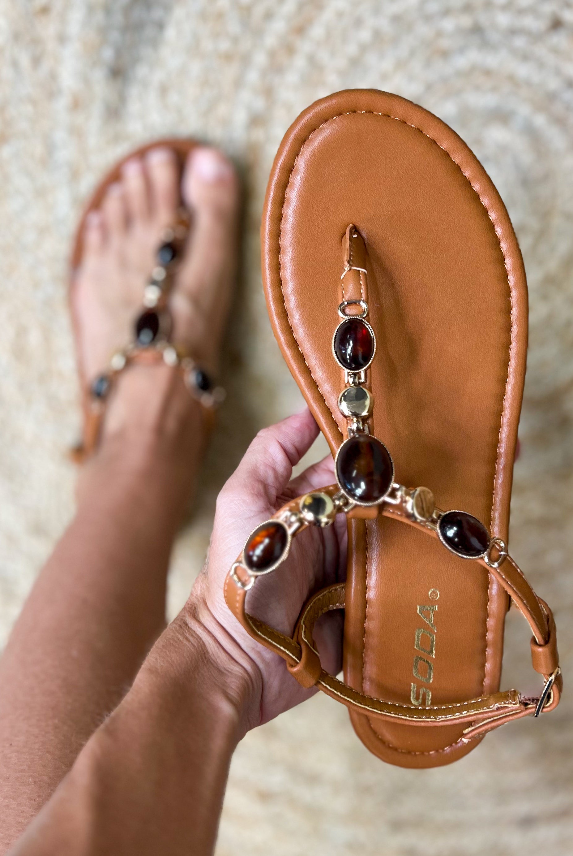 Sunset Gem Sandals-350 SHOES-FORTUNE DYNAMIC-Heathered Boho Boutique, Women's Fashion and Accessories in Palmetto, FL