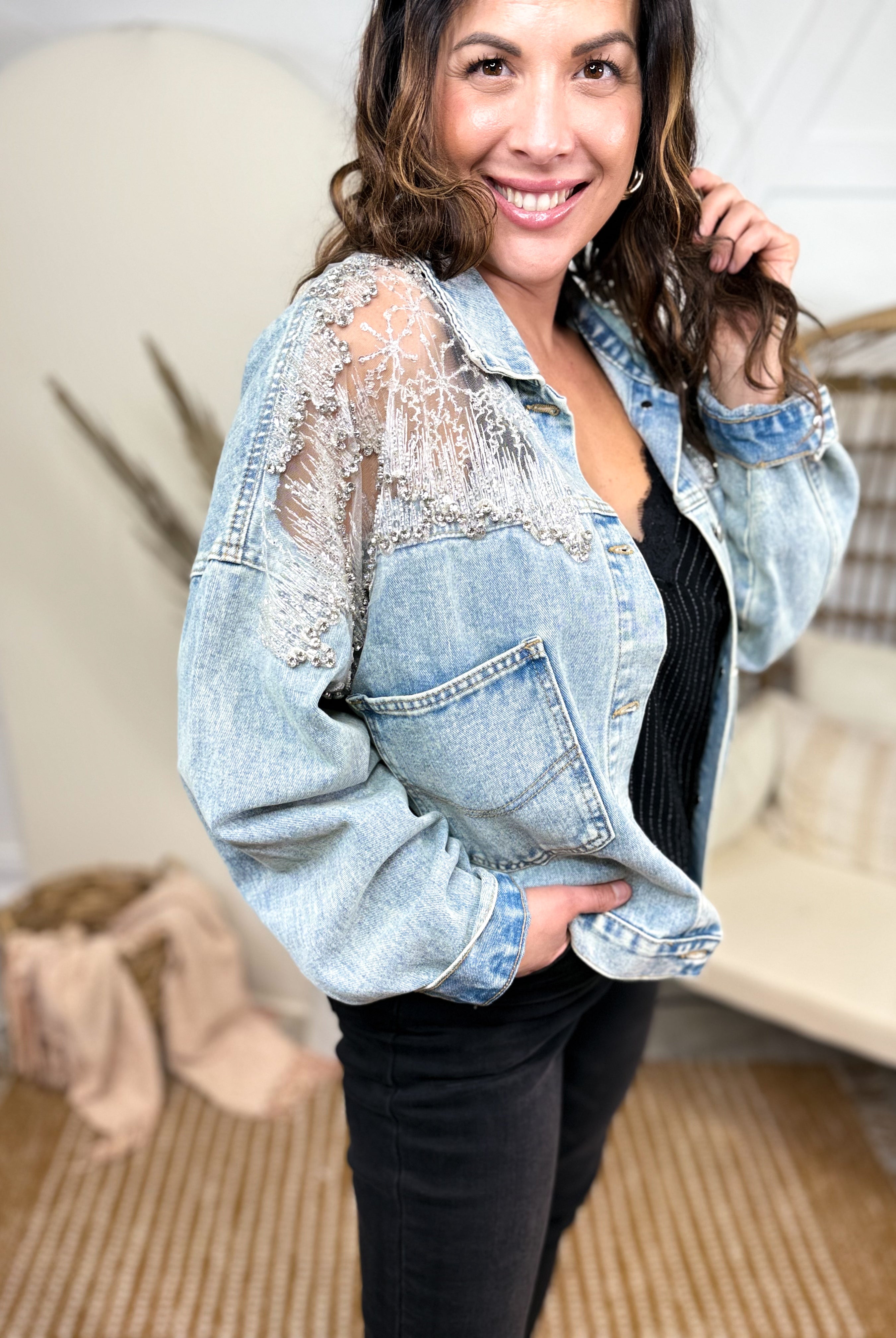Restock: All the Glam Jacket-200 Jackets/Shackets-Davi & Dani-Heathered Boho Boutique, Women's Fashion and Accessories in Palmetto, FL