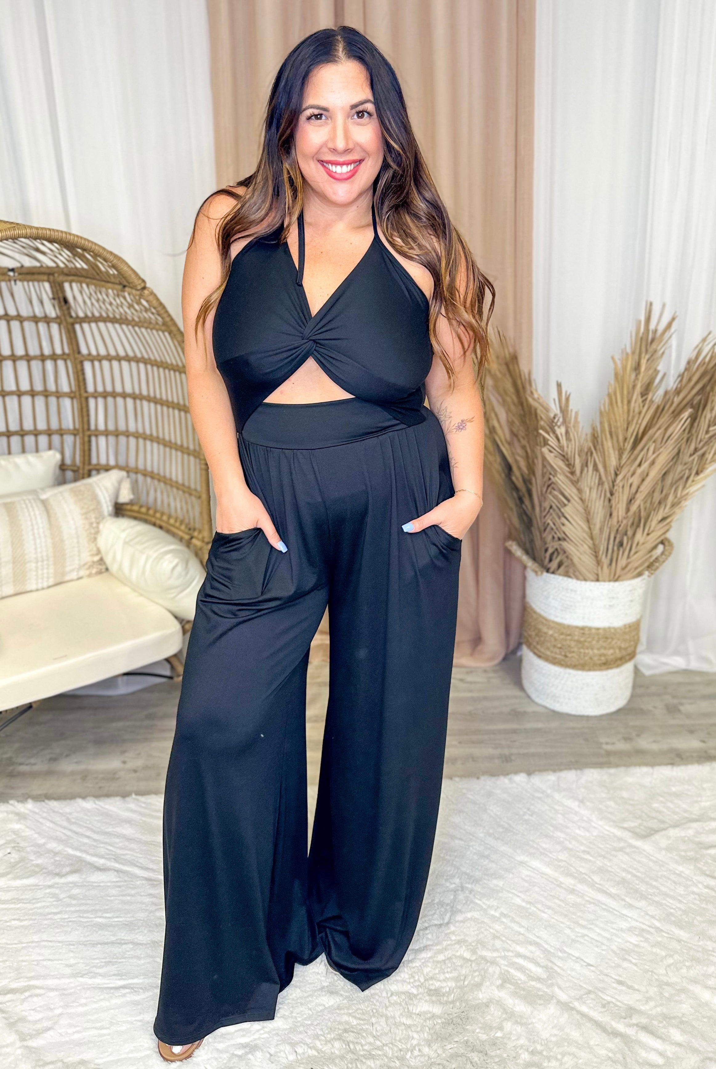 Black Fantasy Romper-230 Dresses/Jumpsuits/Rompers-Eldridge-Heathered Boho Boutique, Women's Fashion and Accessories in Palmetto, FL