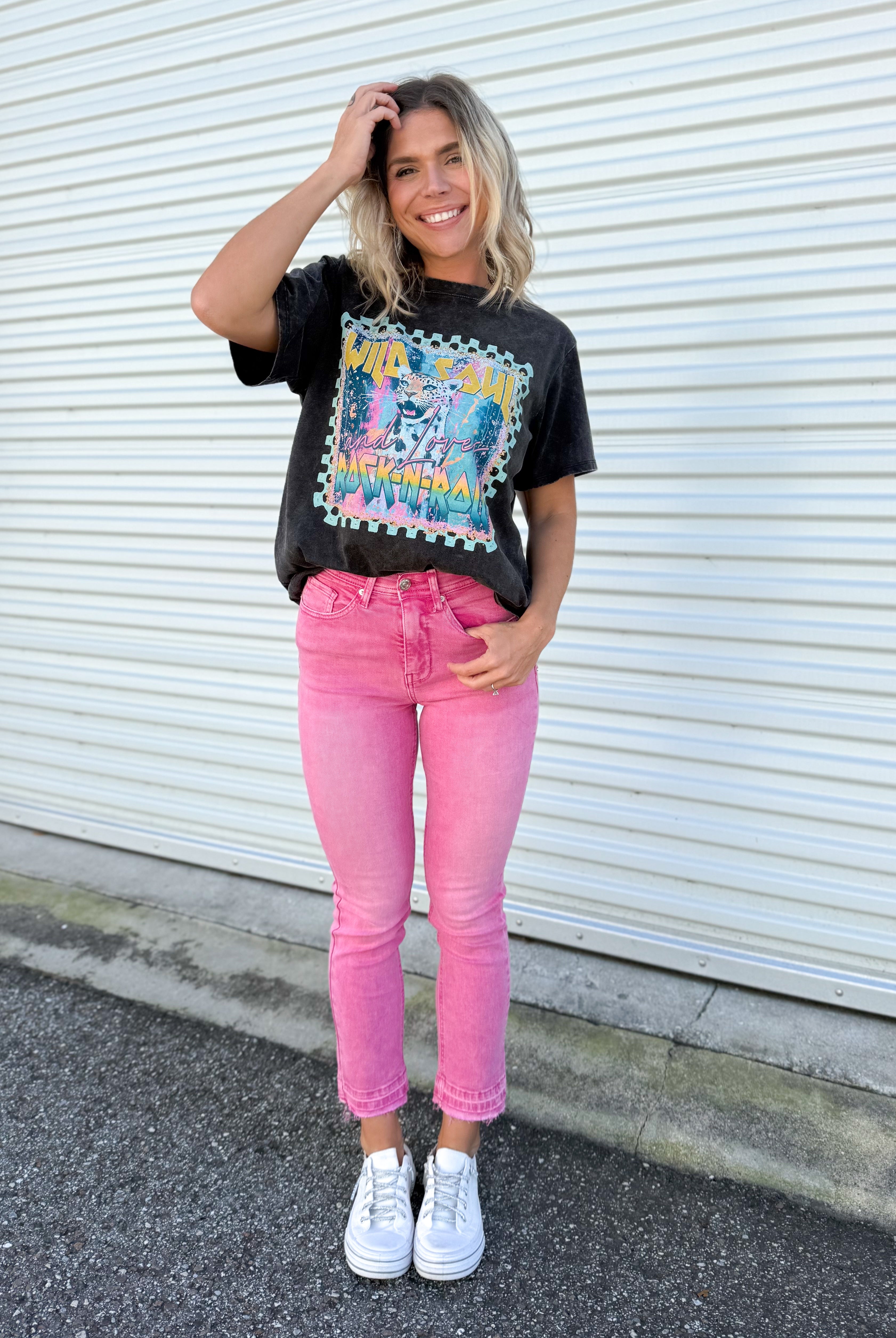 Wild Soul & Loves Rock N Roll Graphic Tee-130 Graphic Tees-Heathered Boho-Heathered Boho Boutique, Women's Fashion and Accessories in Palmetto, FL