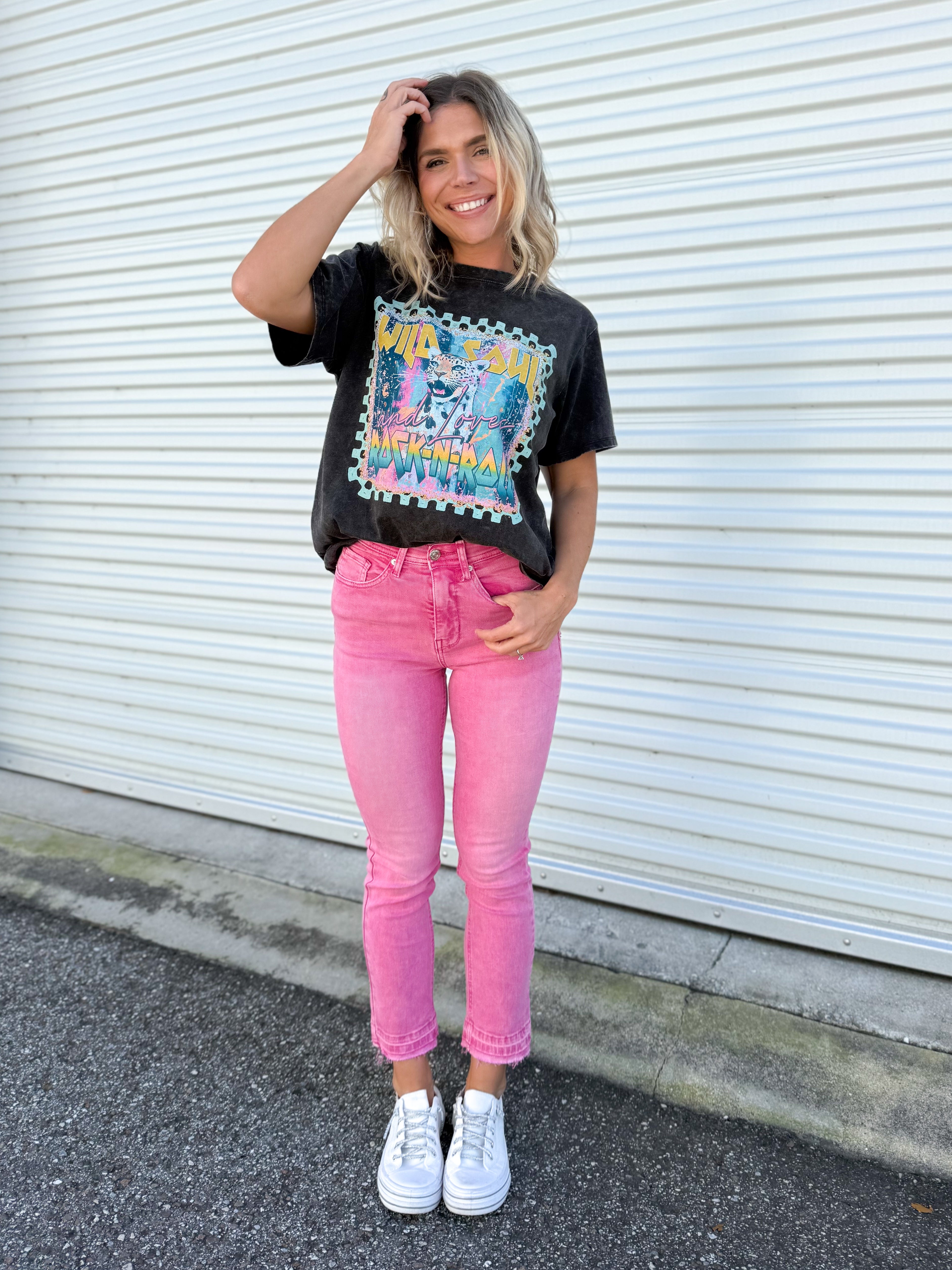 Wild Soul & Loves Rock N Roll Graphic Tee-130 Graphic Tees-Heathered Boho-Heathered Boho Boutique, Women's Fashion and Accessories in Palmetto, FL