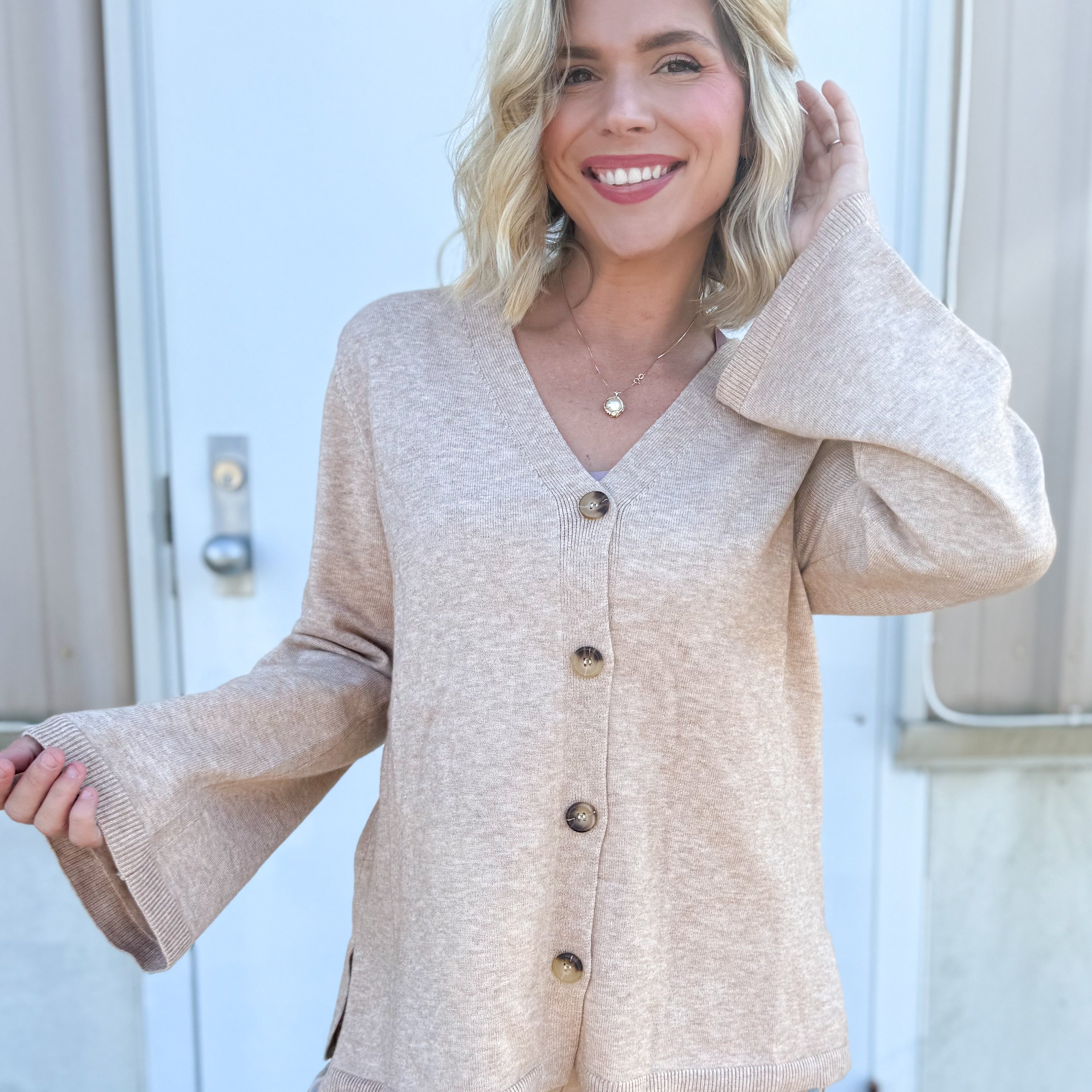 Doorbuster: Feeling Luxury Cardigan-220 Cardigans/ Kimonos-WHITE BIRCH-Heathered Boho Boutique, Women's Fashion and Accessories in Palmetto, FL