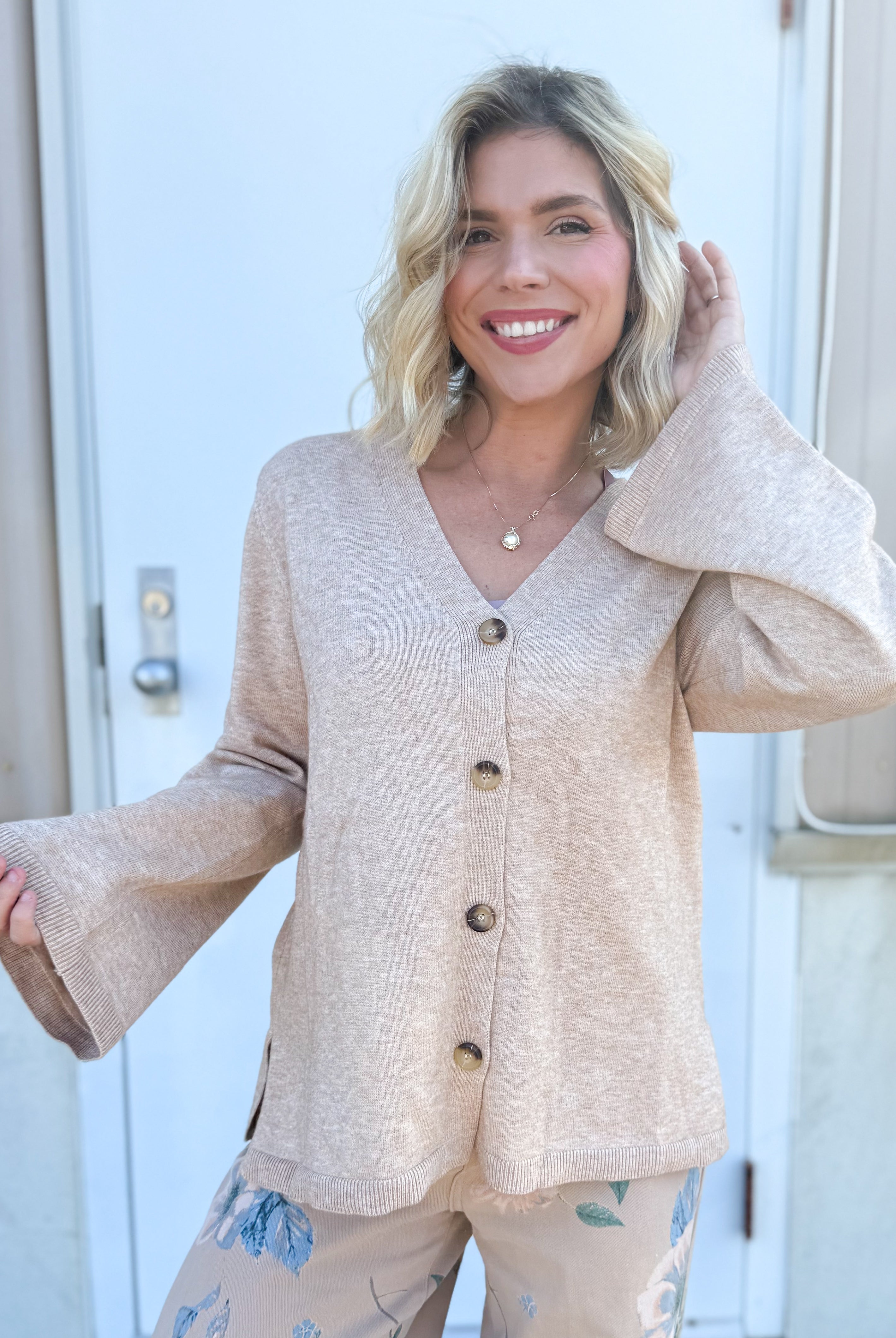 Doorbuster: Feeling Luxury Cardigan-220 Cardigans/ Kimonos-WHITE BIRCH-Heathered Boho Boutique, Women's Fashion and Accessories in Palmetto, FL