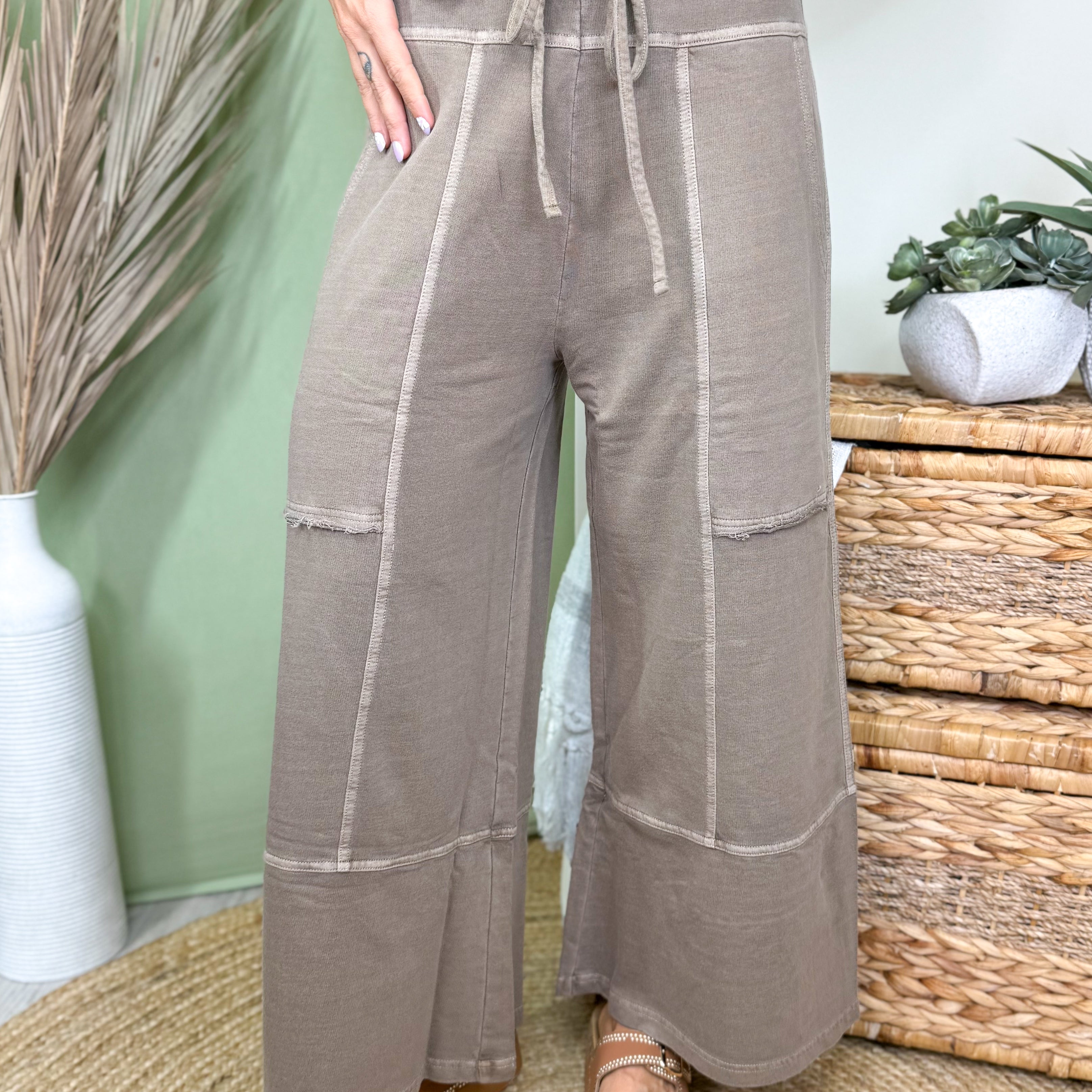 The Weekend Wander Pants-150 PANTS-ZENANA-Heathered Boho Boutique, Women's Fashion and Accessories in Palmetto, FL