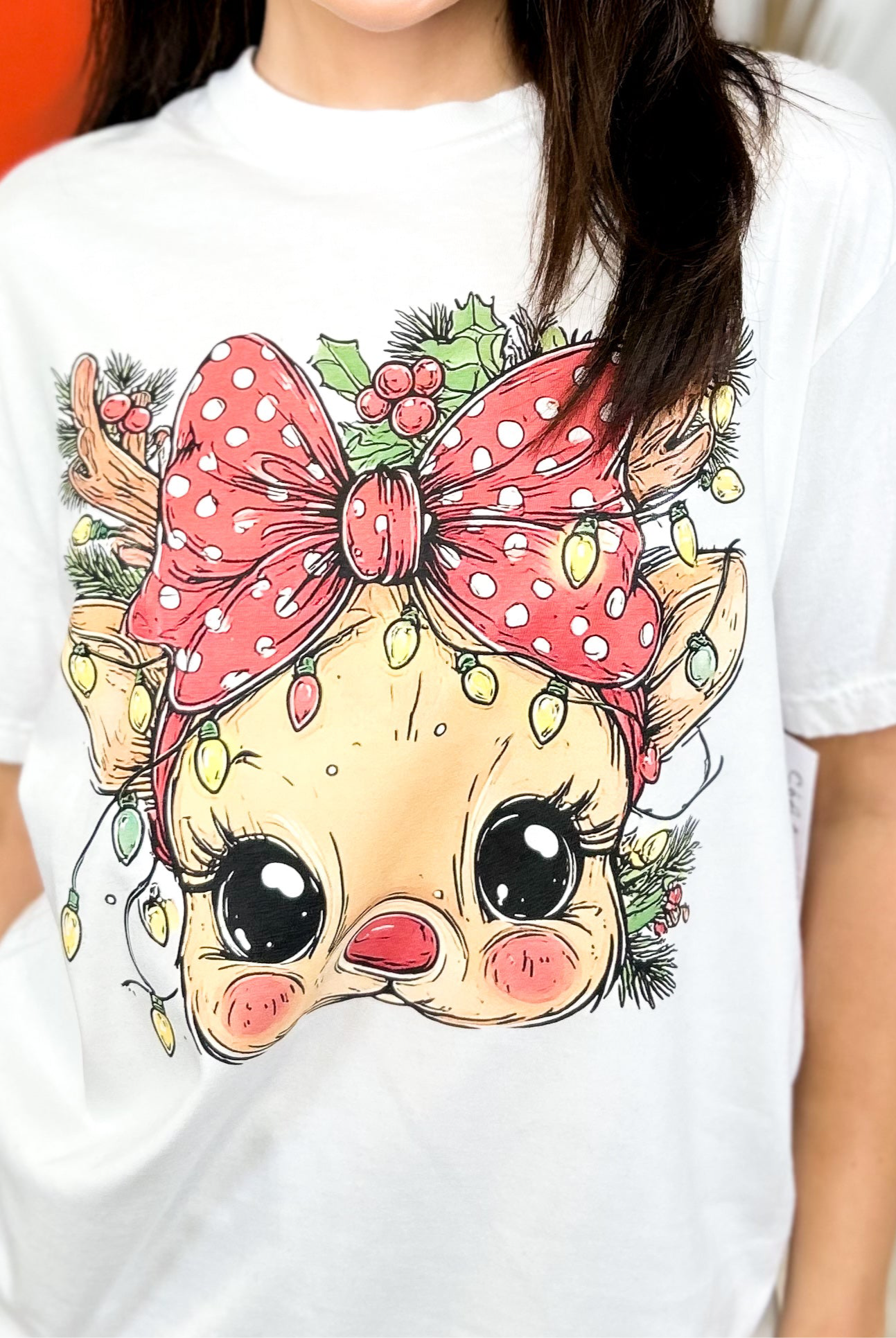 Kids Little Reindeer Graphic Tee-130 Graphic Tees-Heathered Boho-Heathered Boho Boutique, Women's Fashion and Accessories in Palmetto, FL