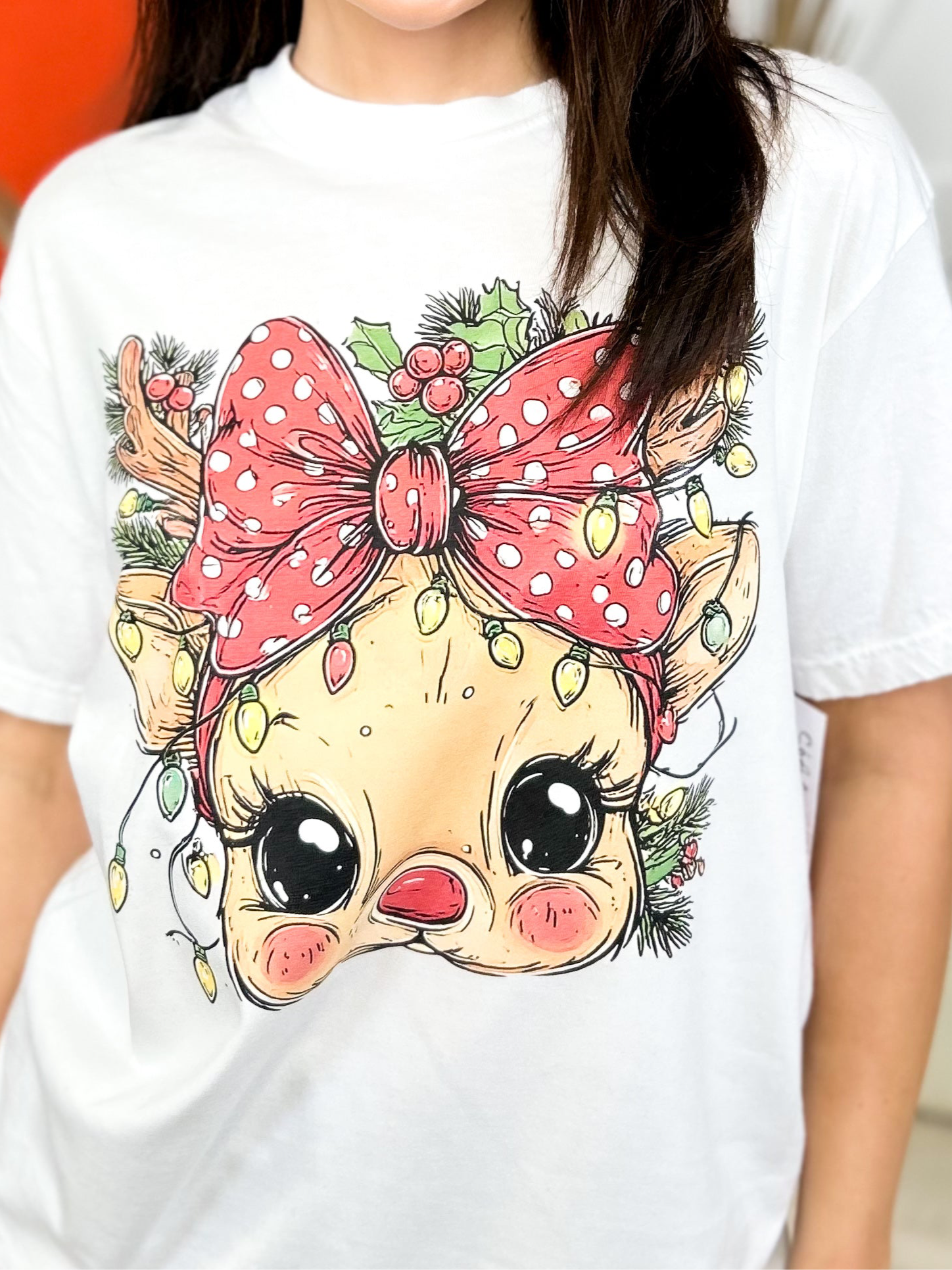 Kids Little Reindeer Graphic Tee-130 Graphic Tees-Heathered Boho-Heathered Boho Boutique, Women's Fashion and Accessories in Palmetto, FL