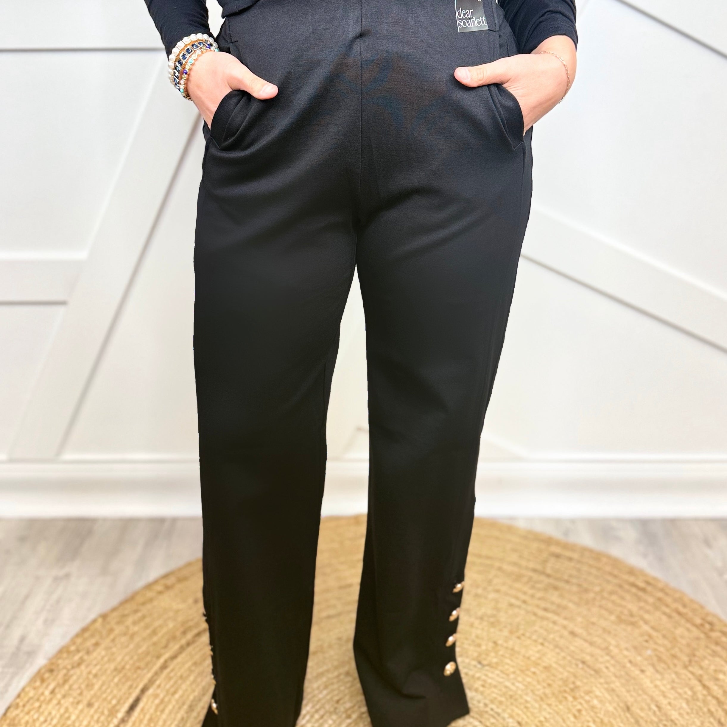 Restock: Gala Pants - Black-150 PANTS-DEAR SCARLETT-Heathered Boho Boutique, Women's Fashion and Accessories in Palmetto, FL