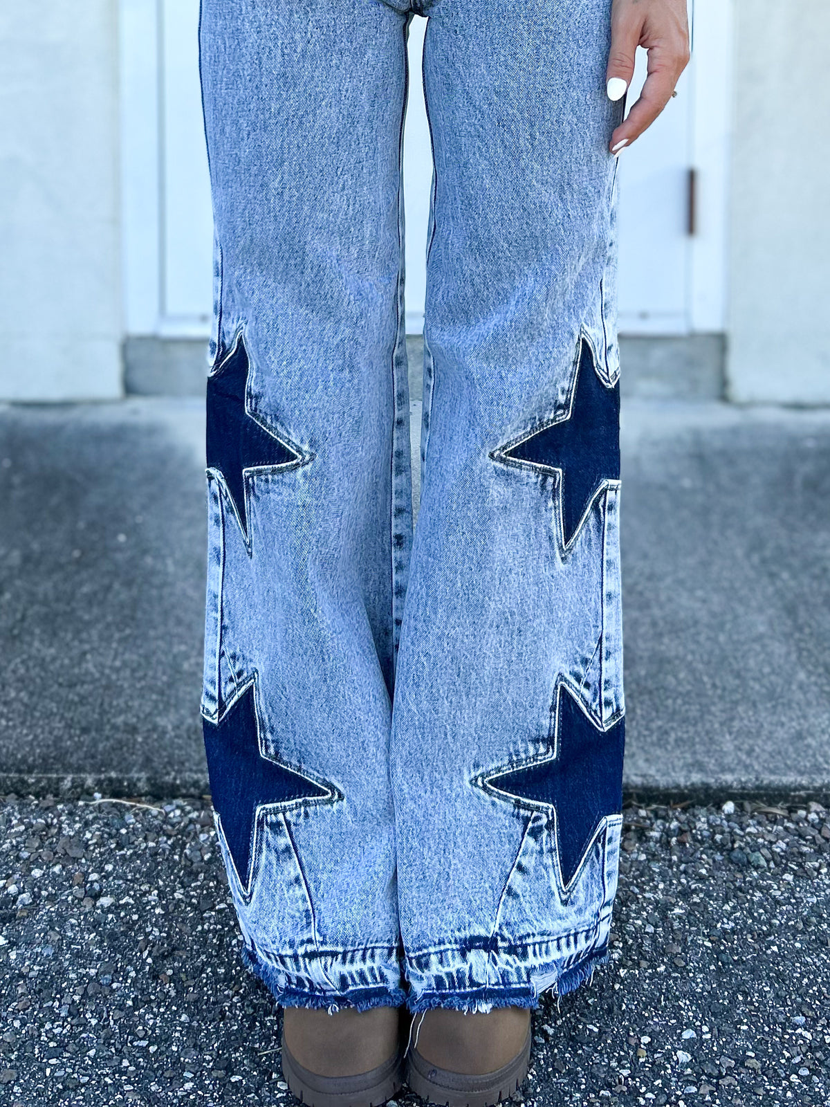 Starstruck Wide Leg Jeans By Saige-190 JEANS-SAIGE DENIM-Heathered Boho Boutique, Women's Fashion and Accessories in Palmetto, FL