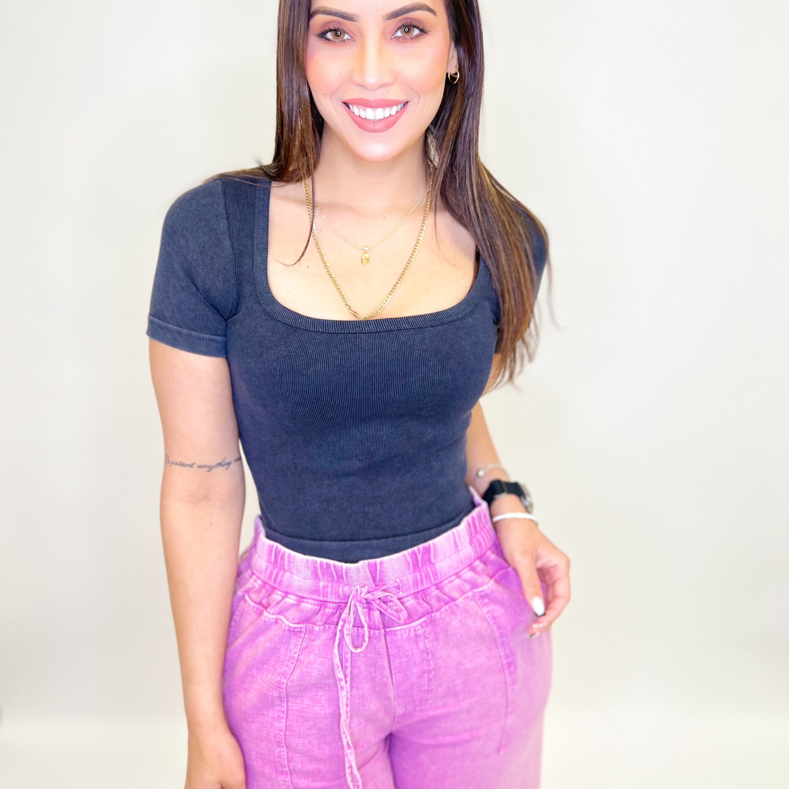 Just Imagine Top (S-XL)-110 SHORT SLEEVE TOP-Bodyline-Heathered Boho Boutique, Women's Fashion and Accessories in Palmetto, FL