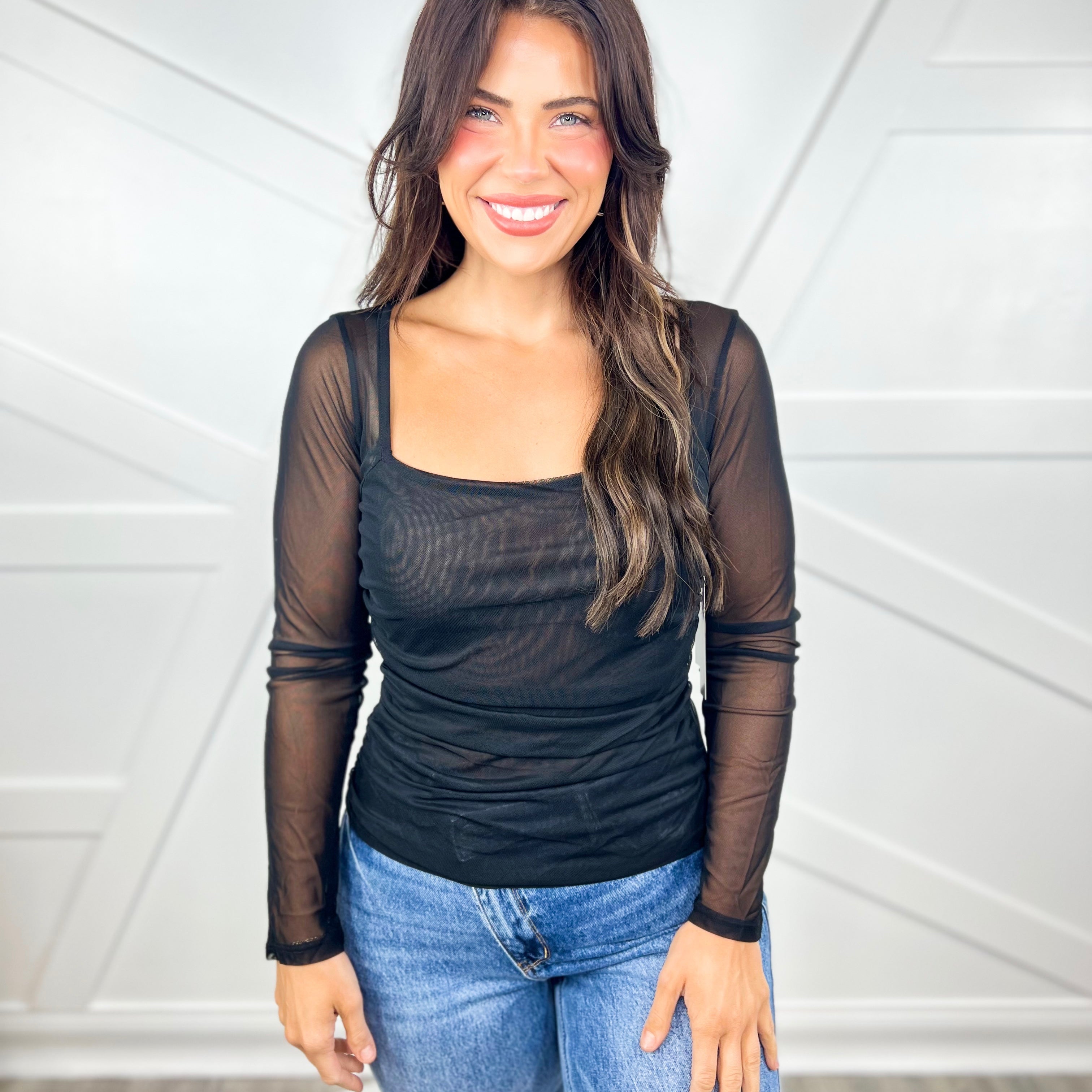 Special Edition Long Sleeve Mesh Top-120 Long Sleeve Tops-Timing-Heathered Boho Boutique, Women's Fashion and Accessories in Palmetto, FL