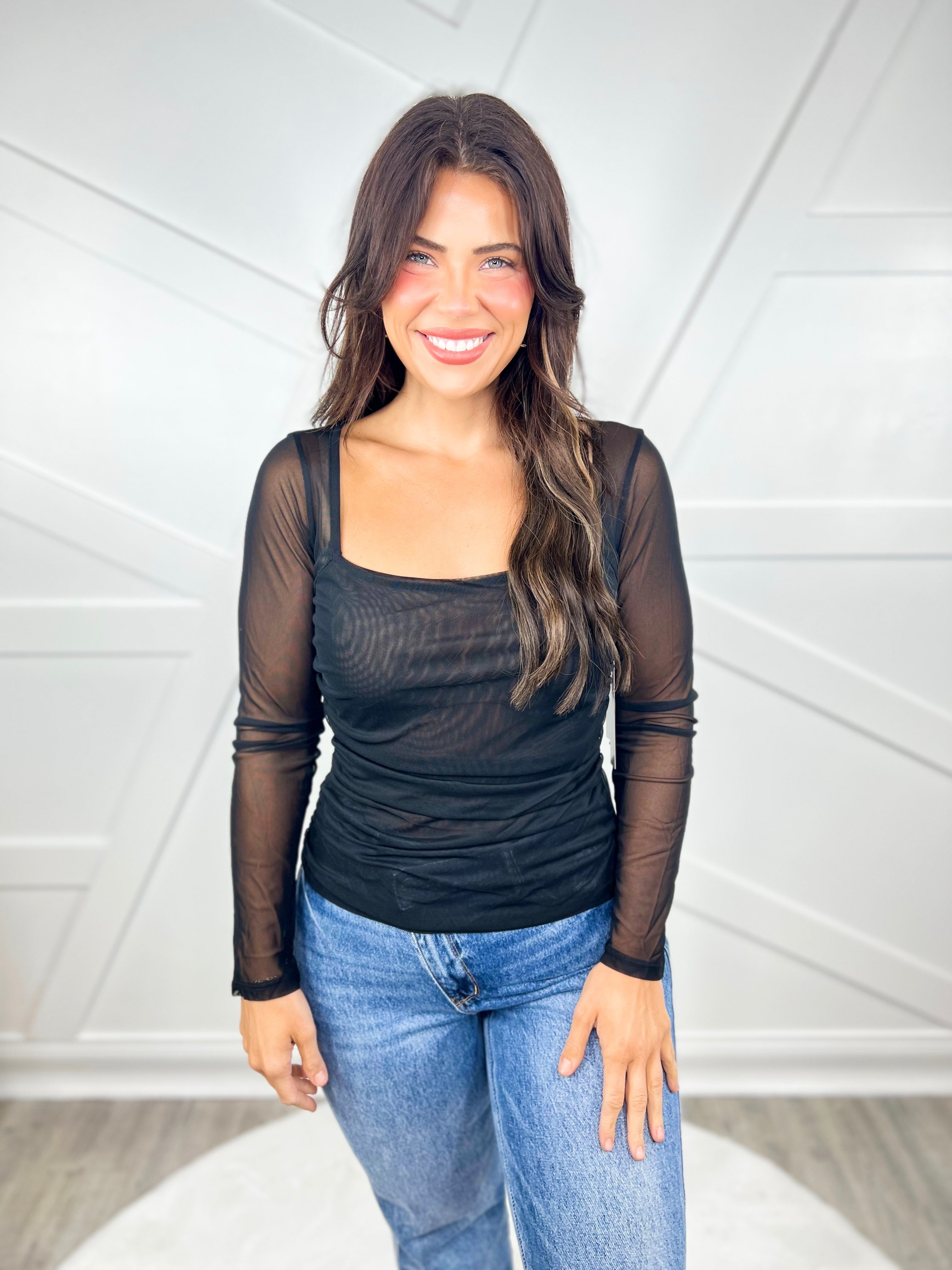 Special Edition Long Sleeve Mesh Top-120 Long Sleeve Tops-Timing-Heathered Boho Boutique, Women's Fashion and Accessories in Palmetto, FL