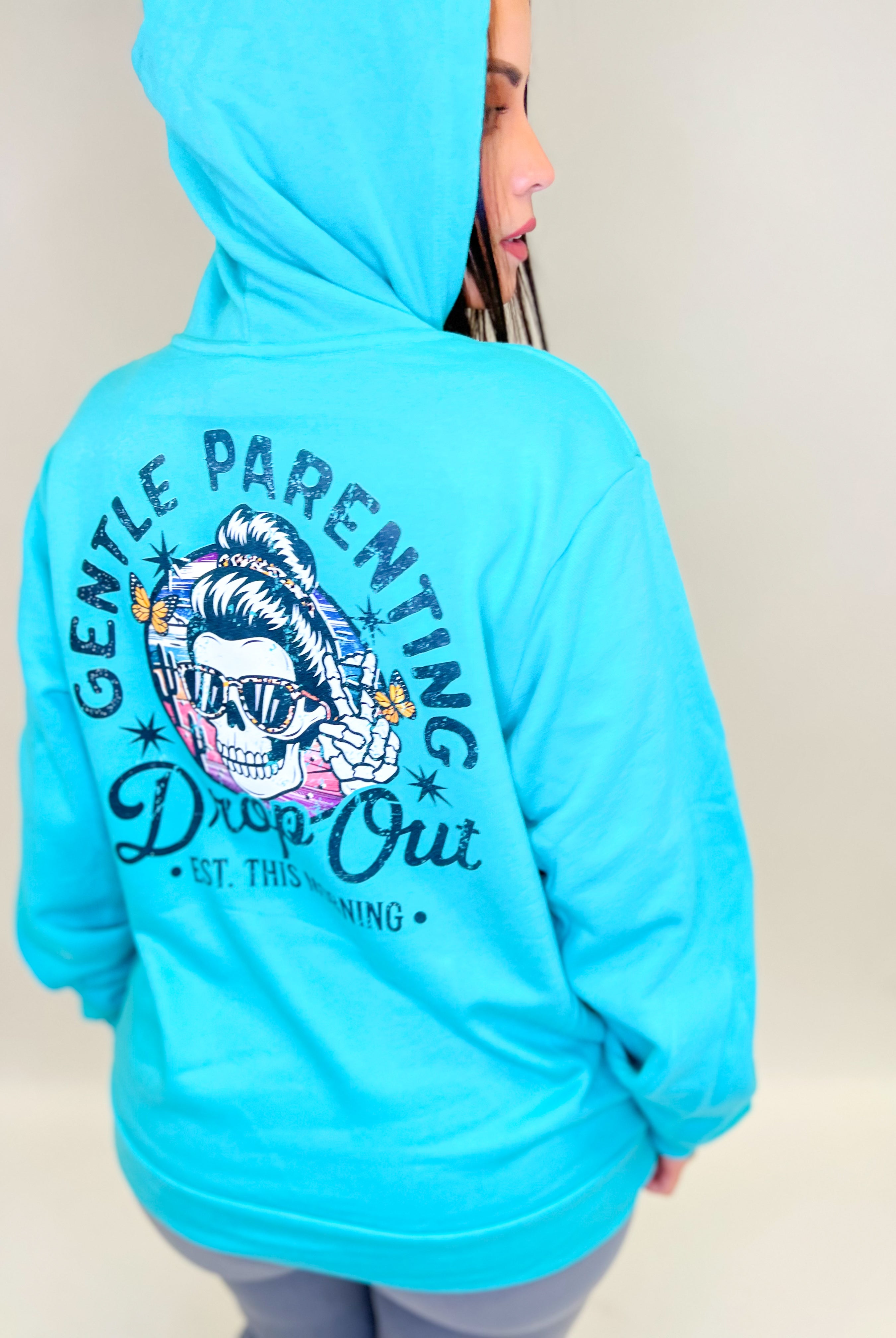 Drop Out Graphic Hoodie-130 Graphic Tees-Heathered Boho-Heathered Boho Boutique, Women's Fashion and Accessories in Palmetto, FL