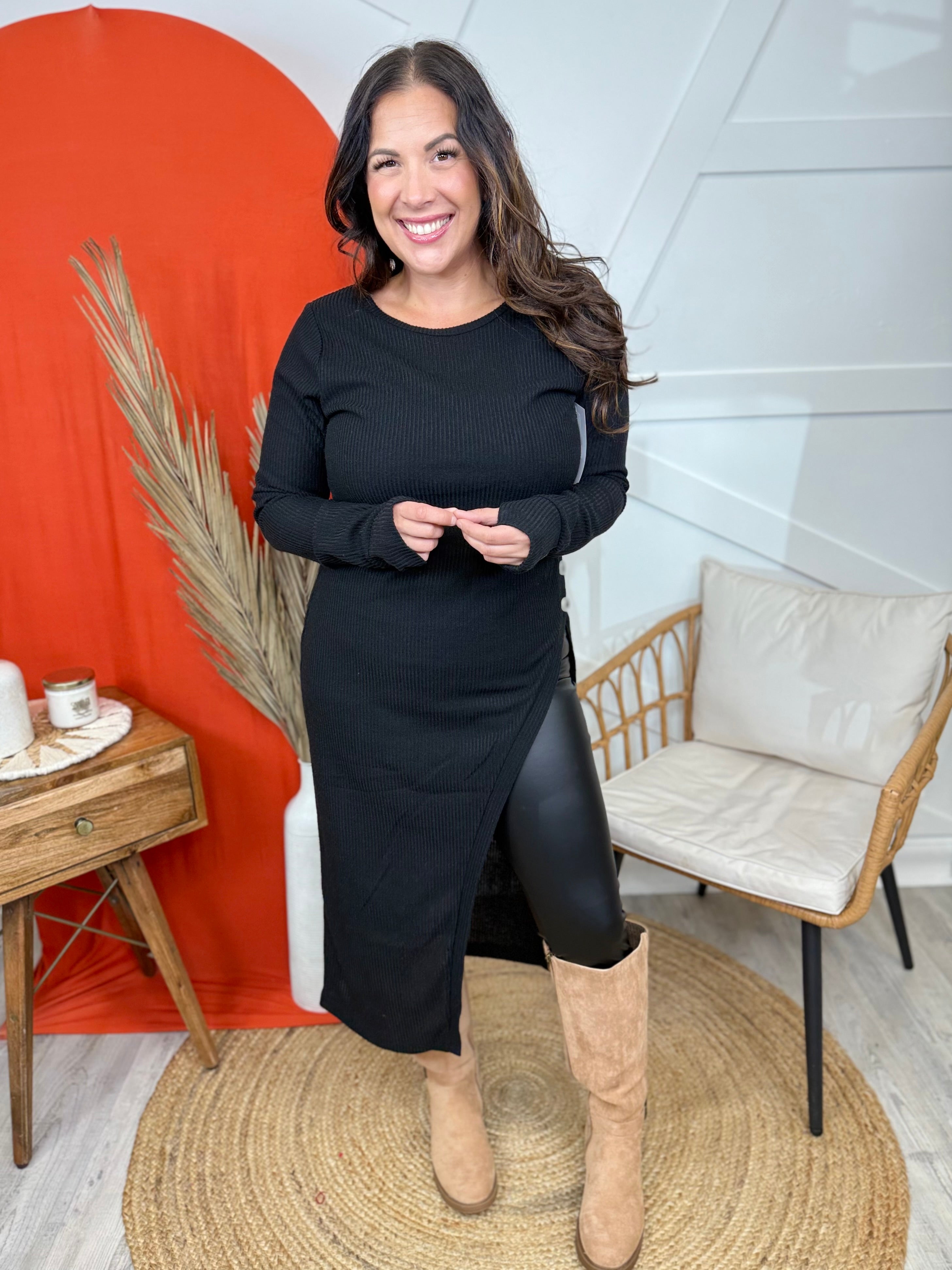 Posh Tunic Top-120 LONG SLEEVE TOPS-DEAR SCARLETT-Heathered Boho Boutique, Women's Fashion and Accessories in Palmetto, FL