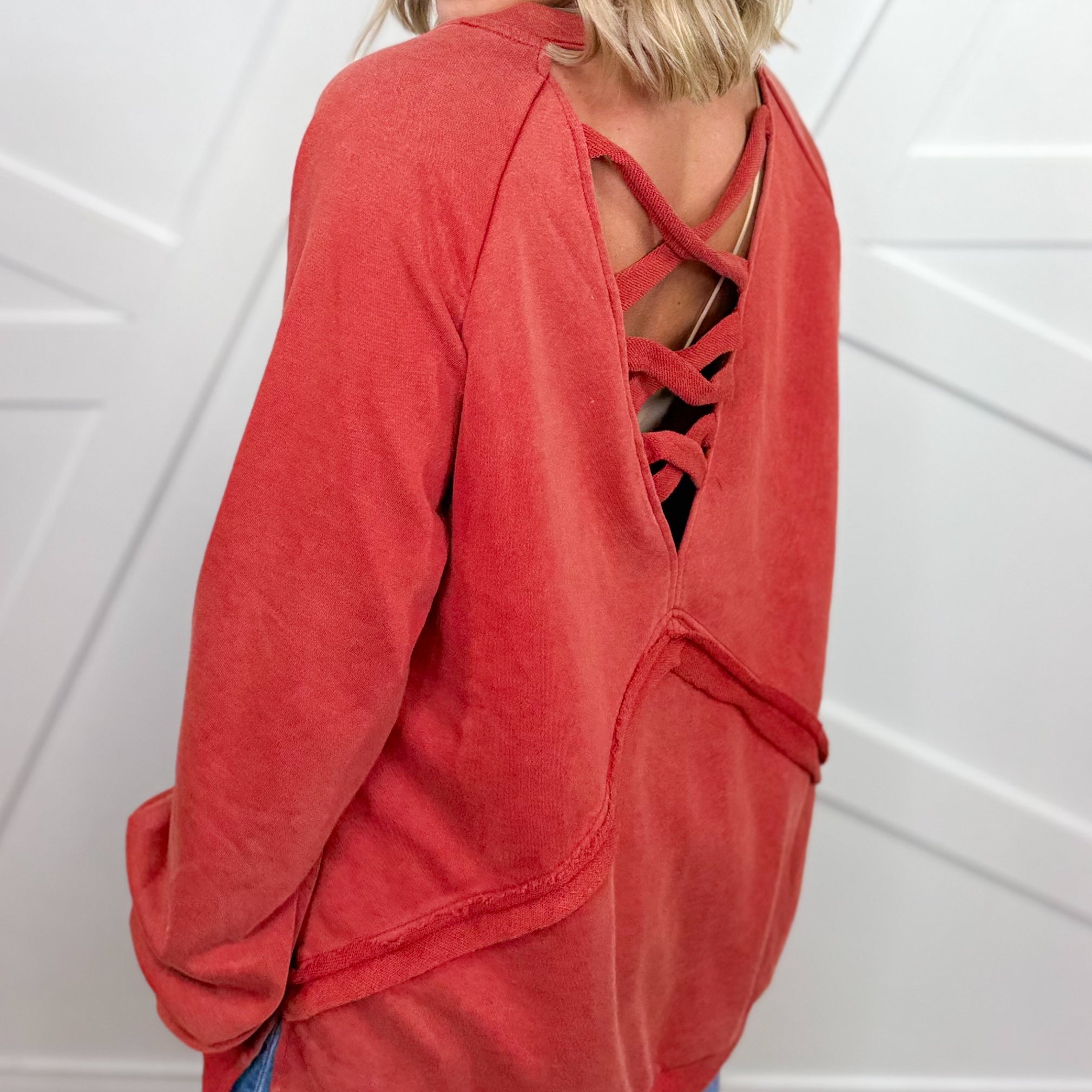 RESTOCK : Got Your Back Long Sleeve Top-120 Long Sleeve Tops-Pol-Heathered Boho Boutique, Women's Fashion and Accessories in Palmetto, FL