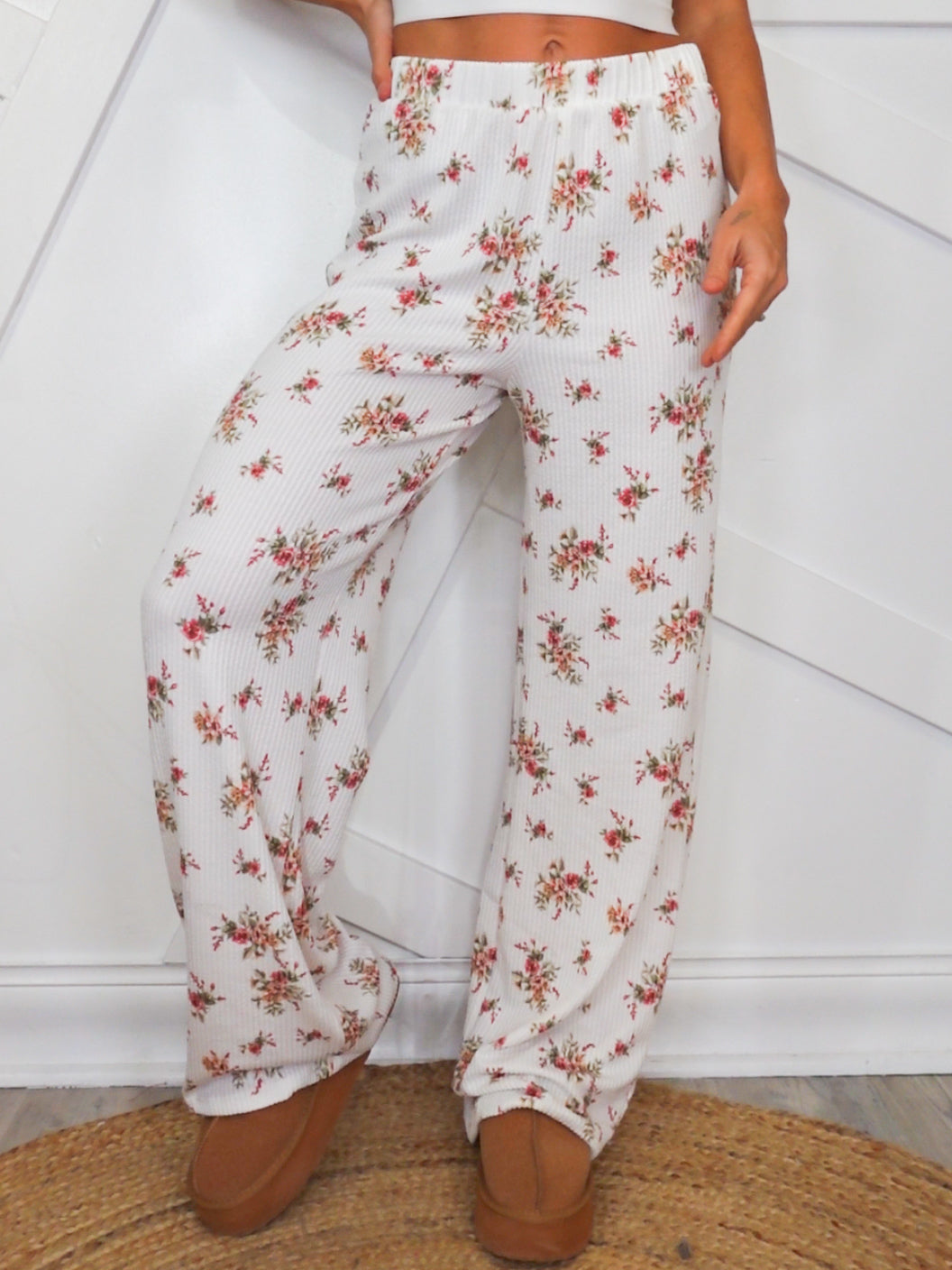 Pinterest Perfect Pants - Fresh Floral-150 PANTS-Heathered Boho-Heathered Boho Boutique, Women's Fashion and Accessories in Palmetto, FL