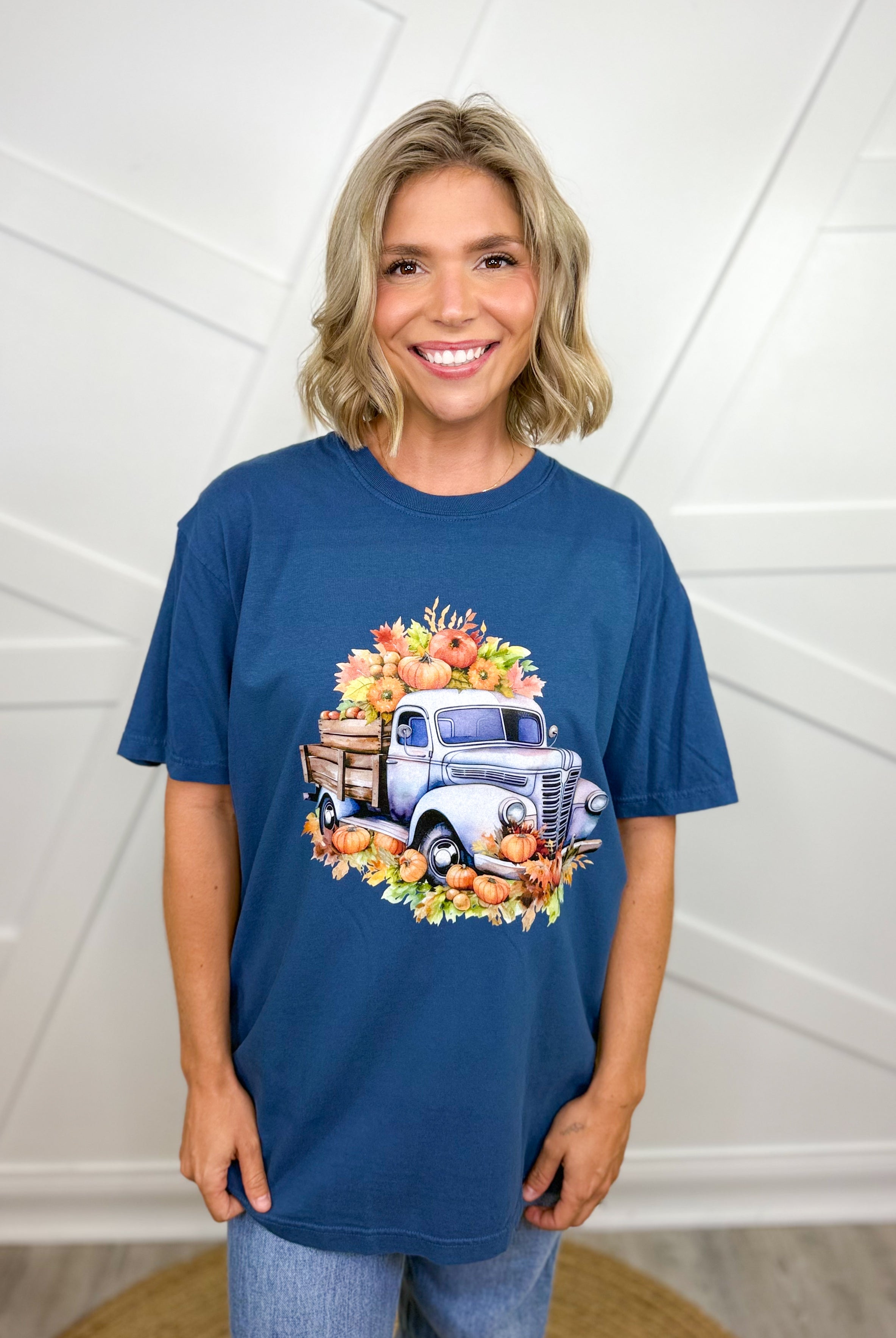 Vintage Truck Graphic Tee-130 Graphic Tees-Heathered Boho-Heathered Boho Boutique, Women's Fashion and Accessories in Palmetto, FL
