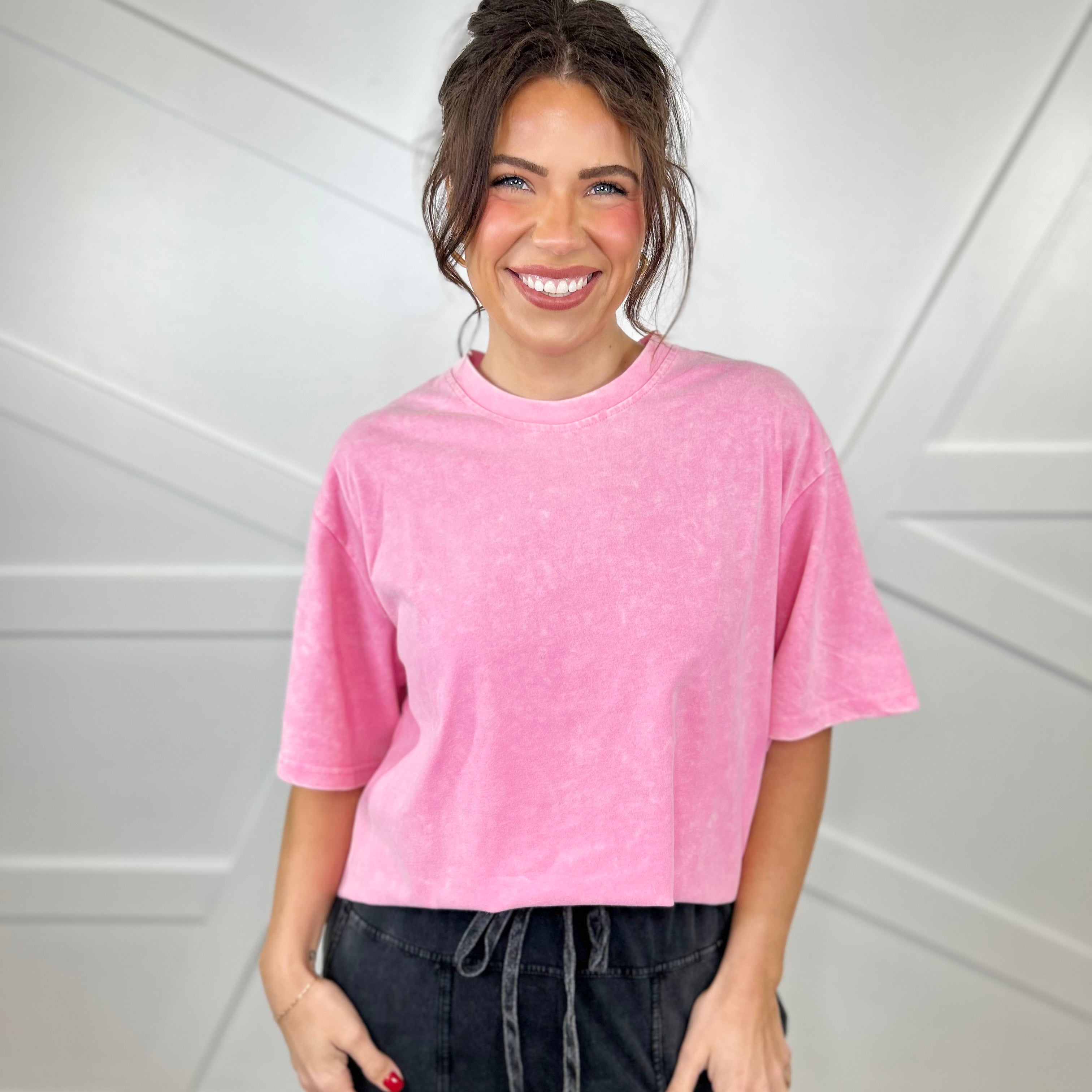 Go To Top-110 SHORT SLEEVE TOP-Sol-Heathered Boho Boutique, Women's Fashion and Accessories in Palmetto, FL