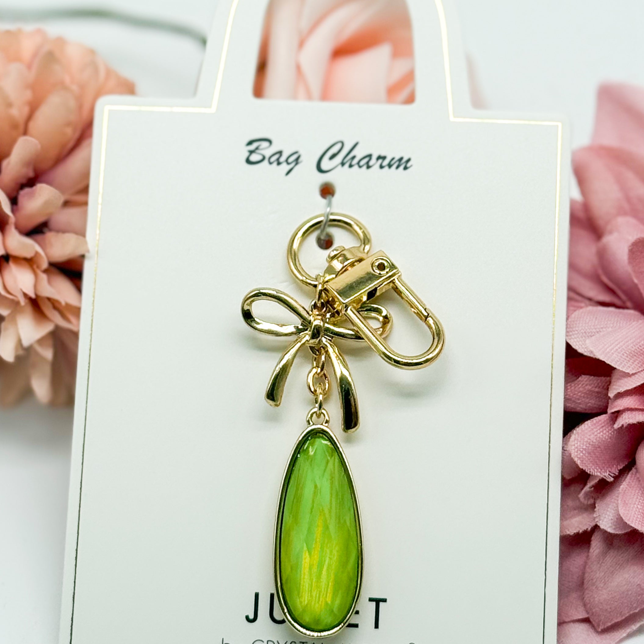 Bow Tear Drop Bag Charm-310 Jewelry-RM Manufacturing-Heathered Boho Boutique, Women's Fashion and Accessories in Palmetto, FL