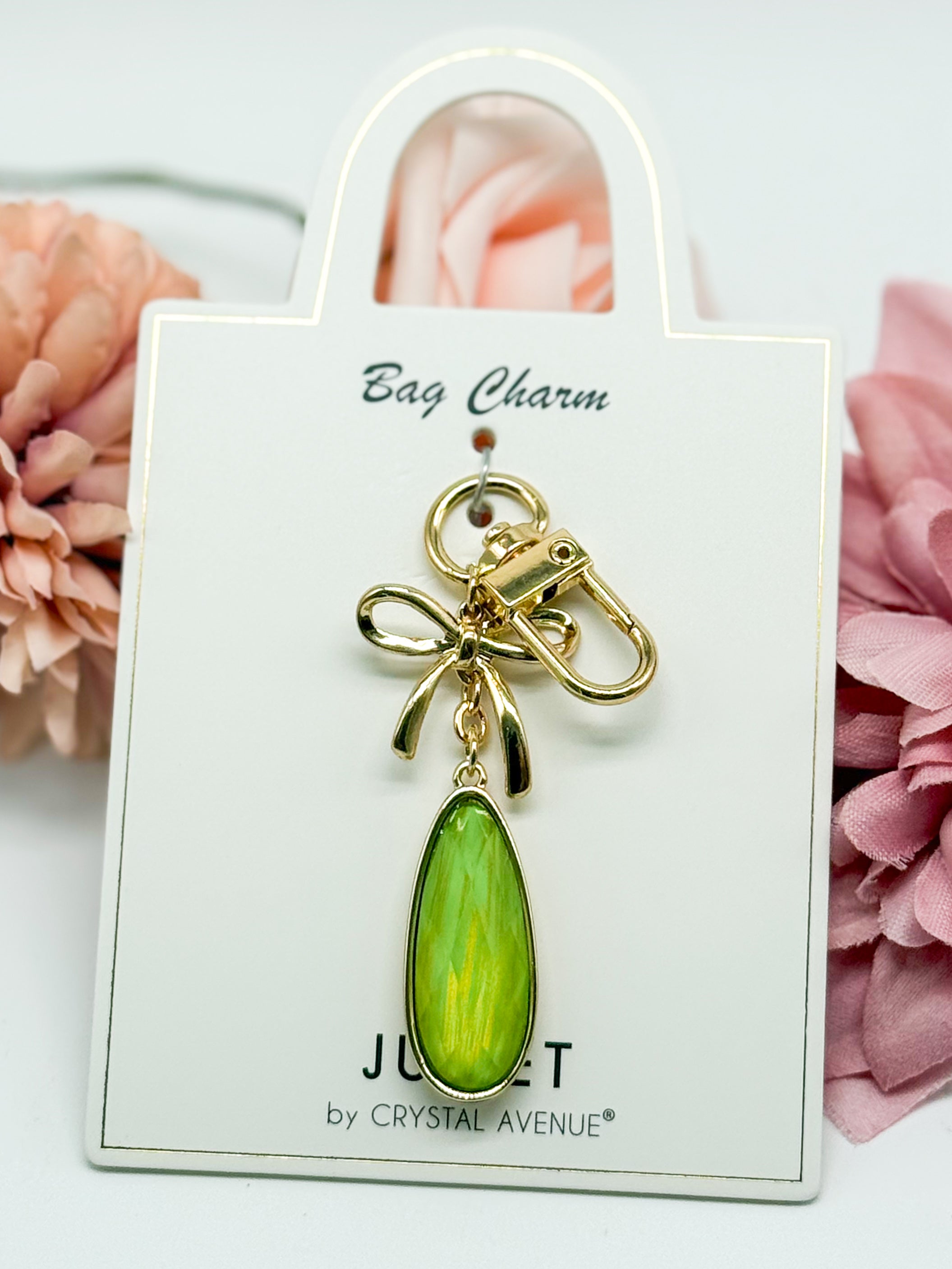 Bow Tear Drop Bag Charm-310 Jewelry-RM Manufacturing-Heathered Boho Boutique, Women's Fashion and Accessories in Palmetto, FL