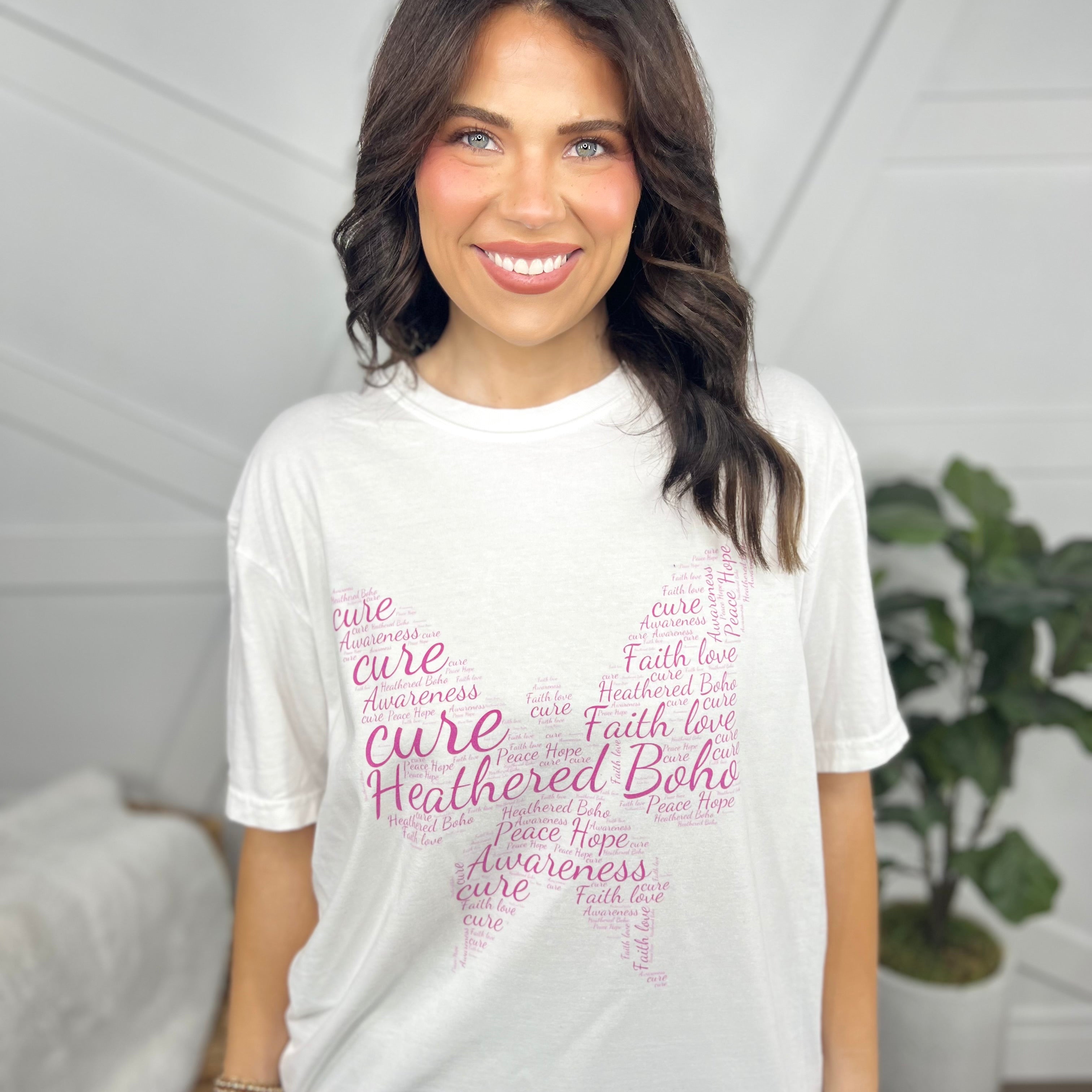 Heathered Boho BCA Butterfly Graphic Tee-130 Graphic Tees-Heathered Boho-Heathered Boho Boutique, Women's Fashion and Accessories in Palmetto, FL