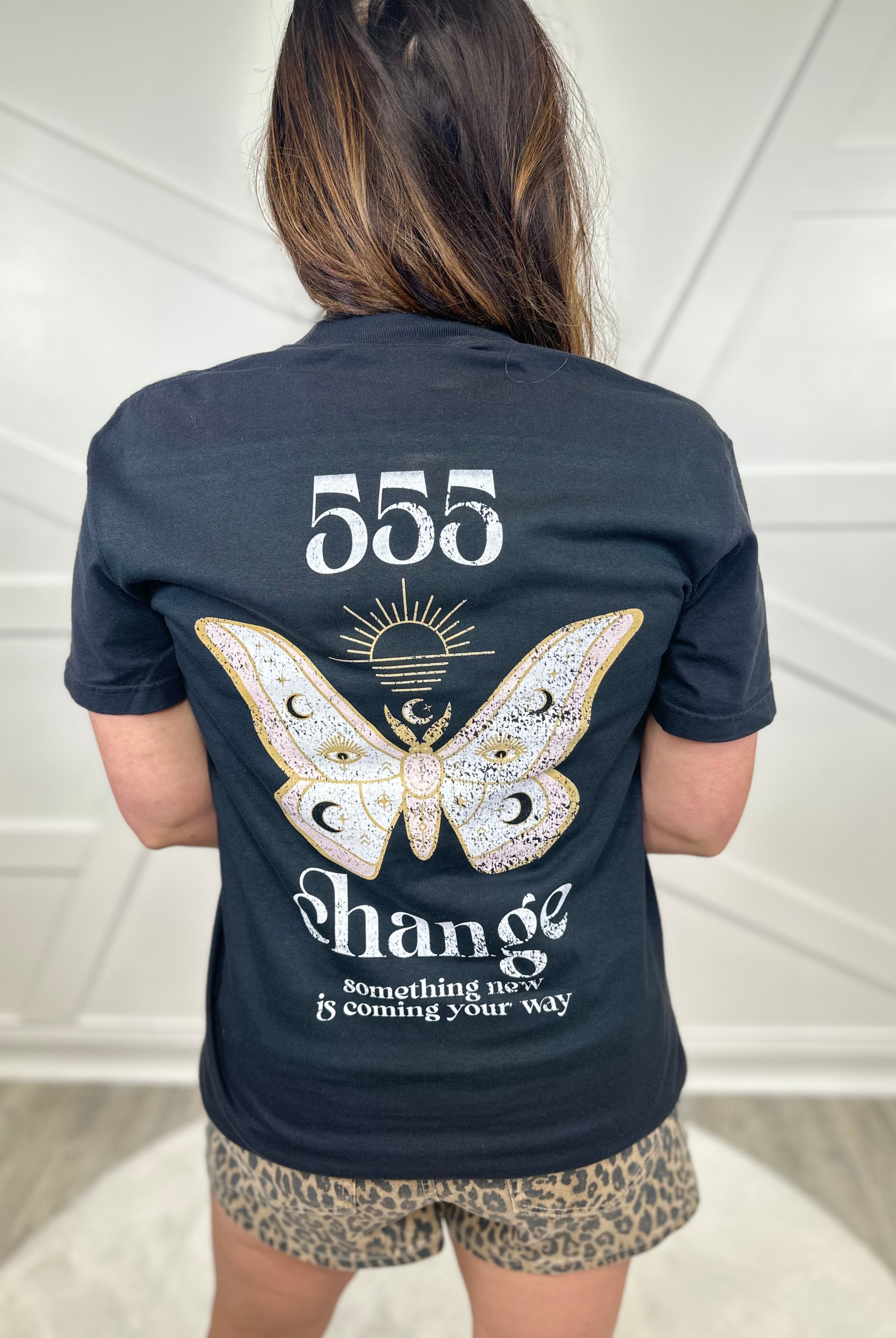 555 Angel Numbers Graphic Tee-130 Graphic Tees-Heathered Boho-Heathered Boho Boutique, Women's Fashion and Accessories in Palmetto, FL