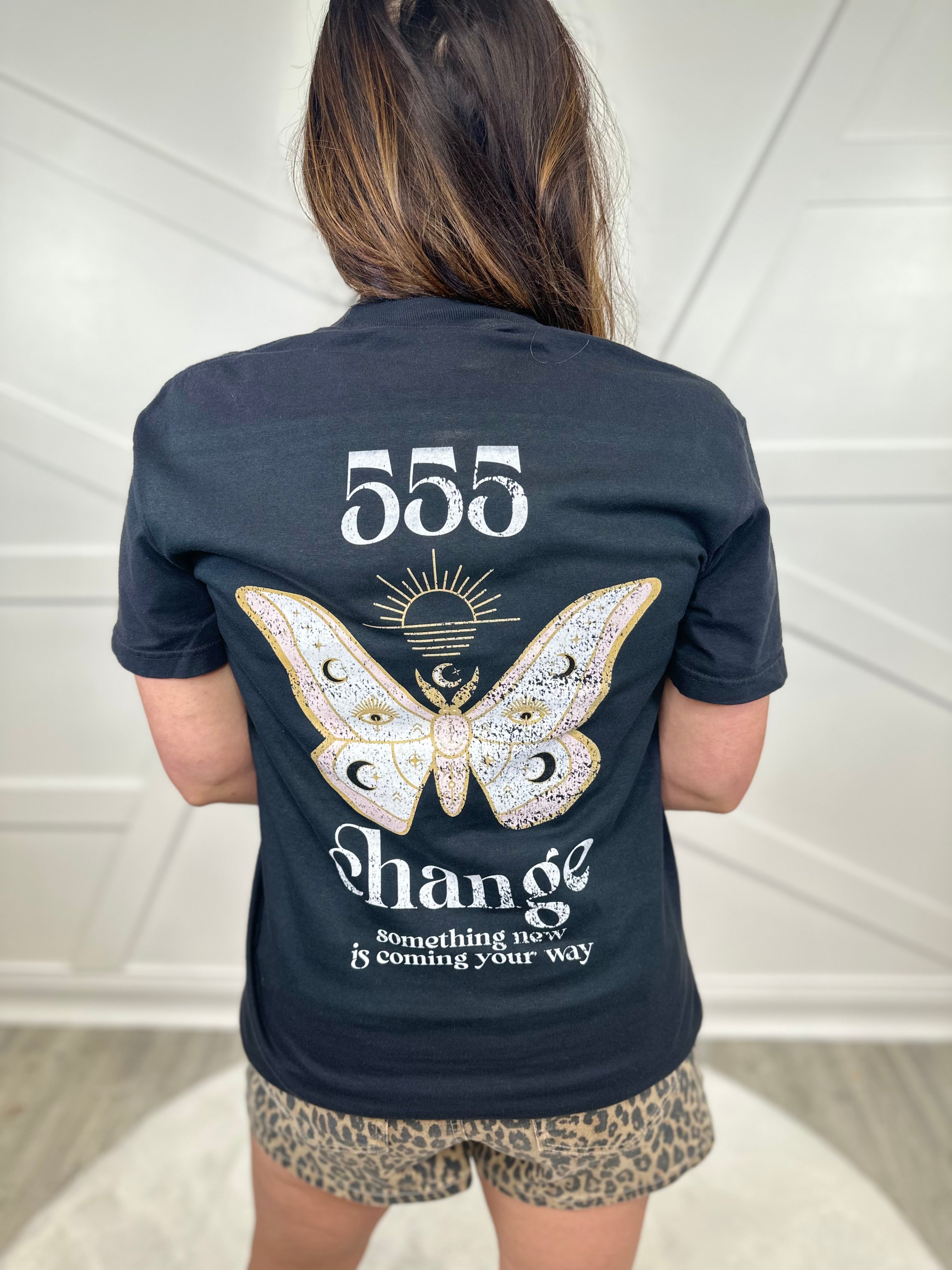 555 Angel Numbers Graphic Tee-130 Graphic Tees-Heathered Boho-Heathered Boho Boutique, Women's Fashion and Accessories in Palmetto, FL