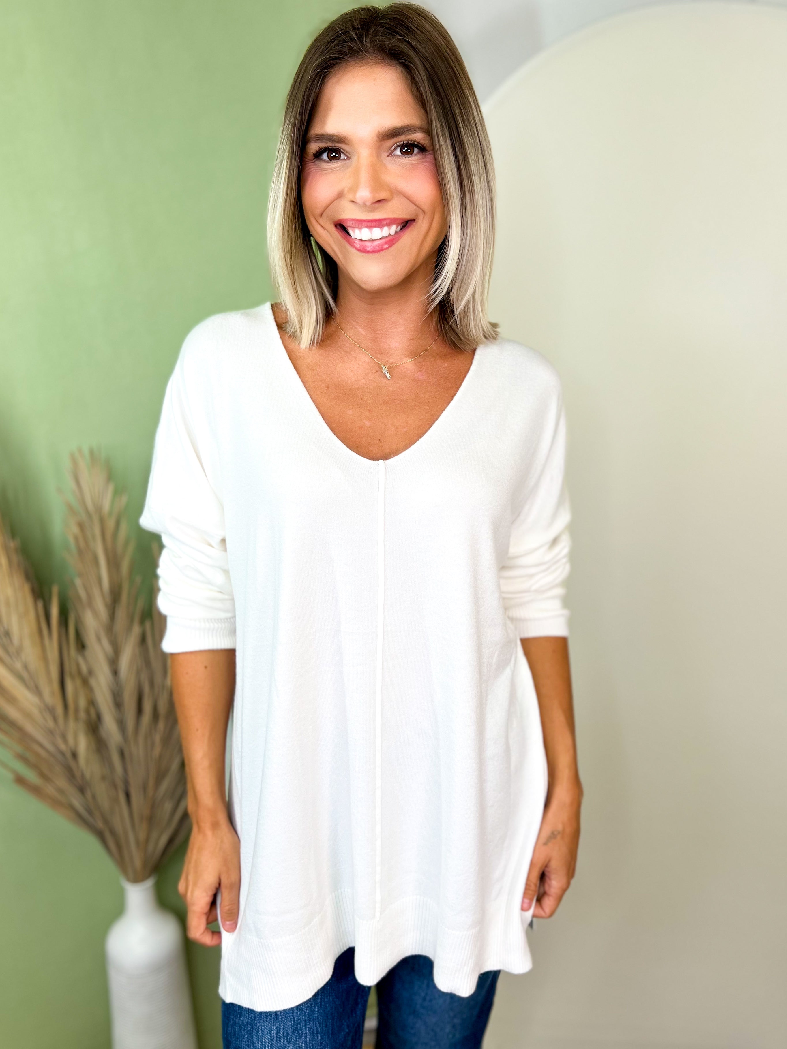 The Lola Long Sleeve Top-120 LONG SLEEVE TOPS-ZENANA-Heathered Boho Boutique, Women's Fashion and Accessories in Palmetto, FL