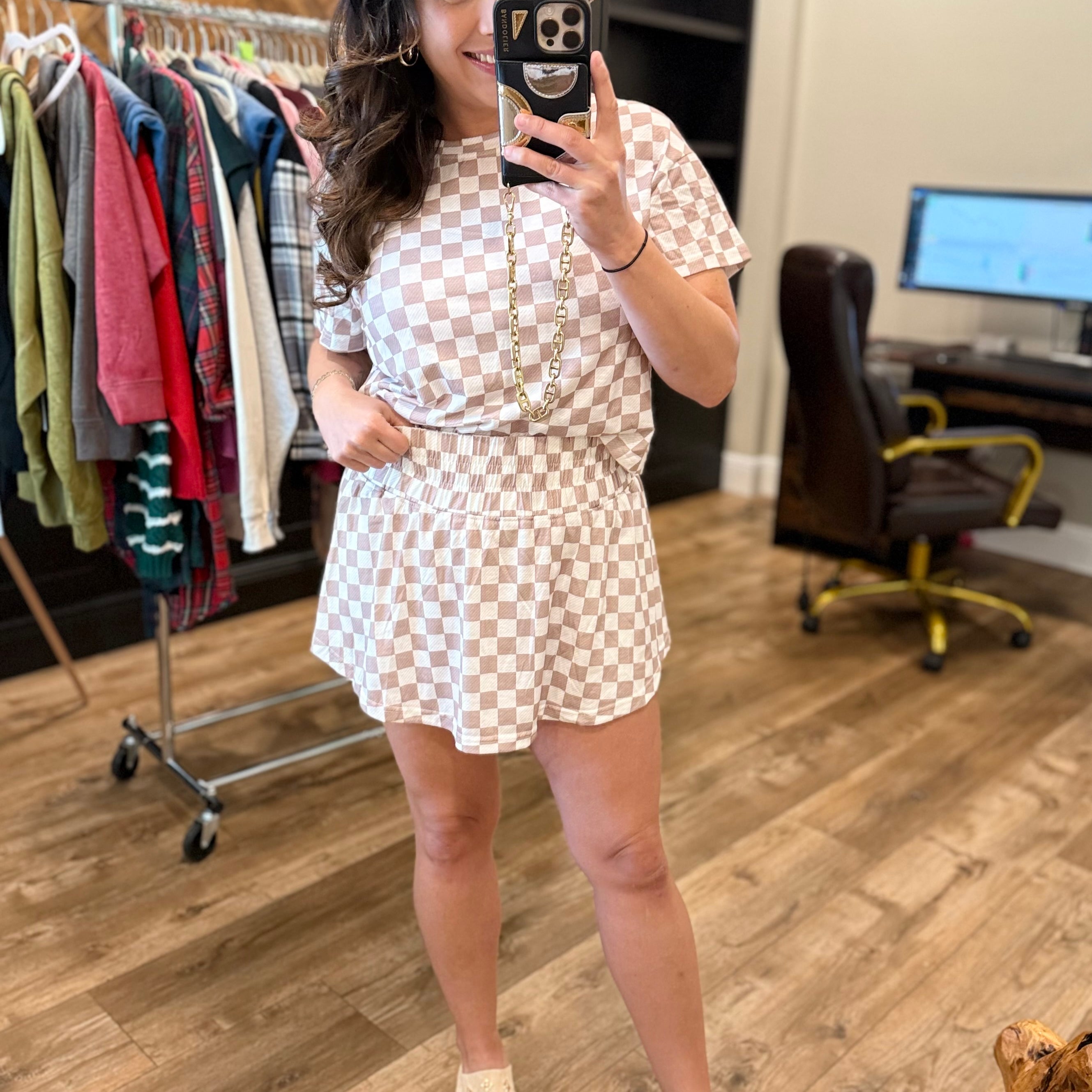 Checkmate Set-240 ACTIVEWEAR/SETS-LA Society-Heathered Boho Boutique, Women's Fashion and Accessories in Palmetto, FL