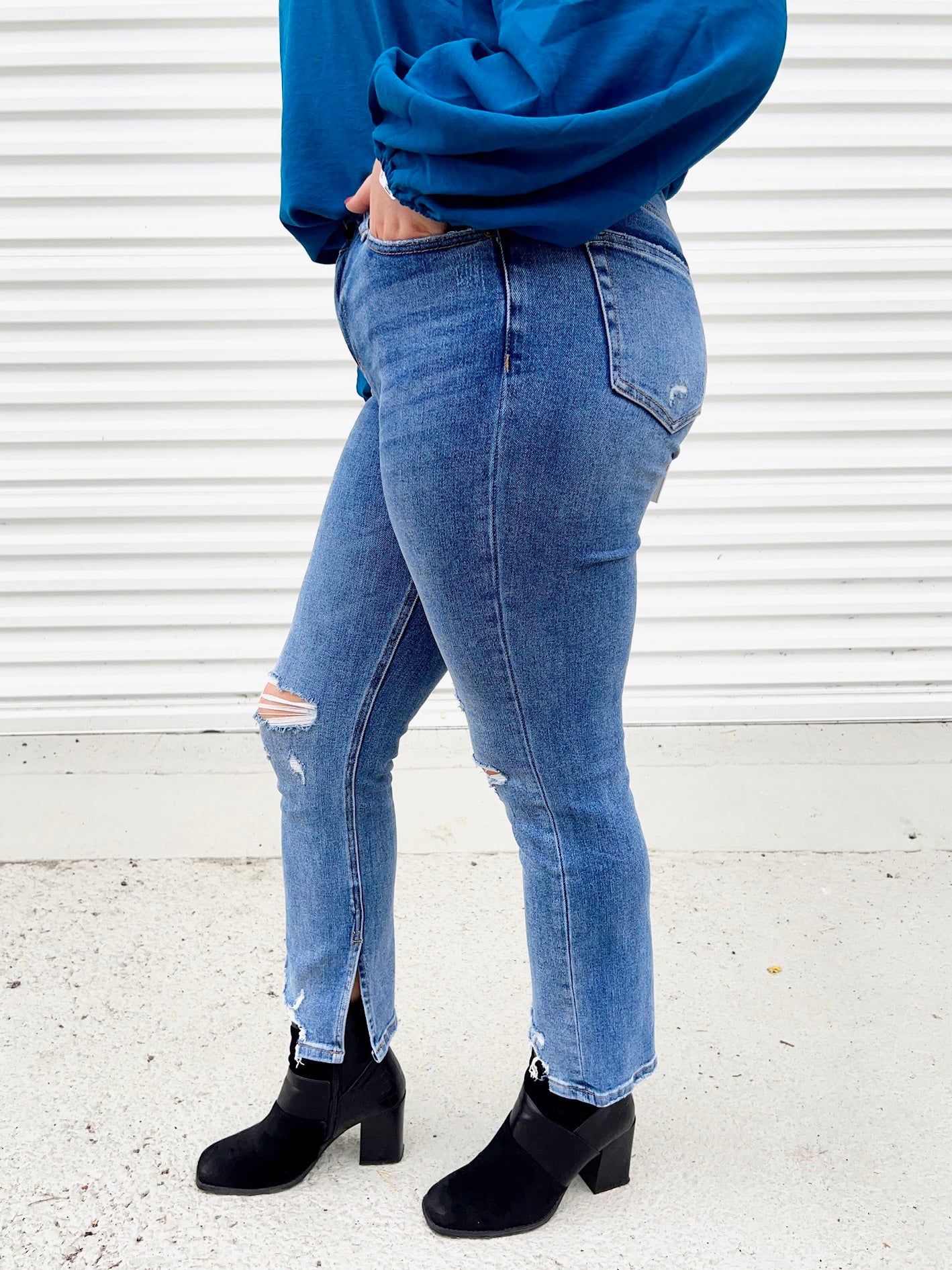 Under the Table Straight Leg Jeans-190 Jeans-Mica Denim-Heathered Boho Boutique, Women's Fashion and Accessories in Palmetto, FL