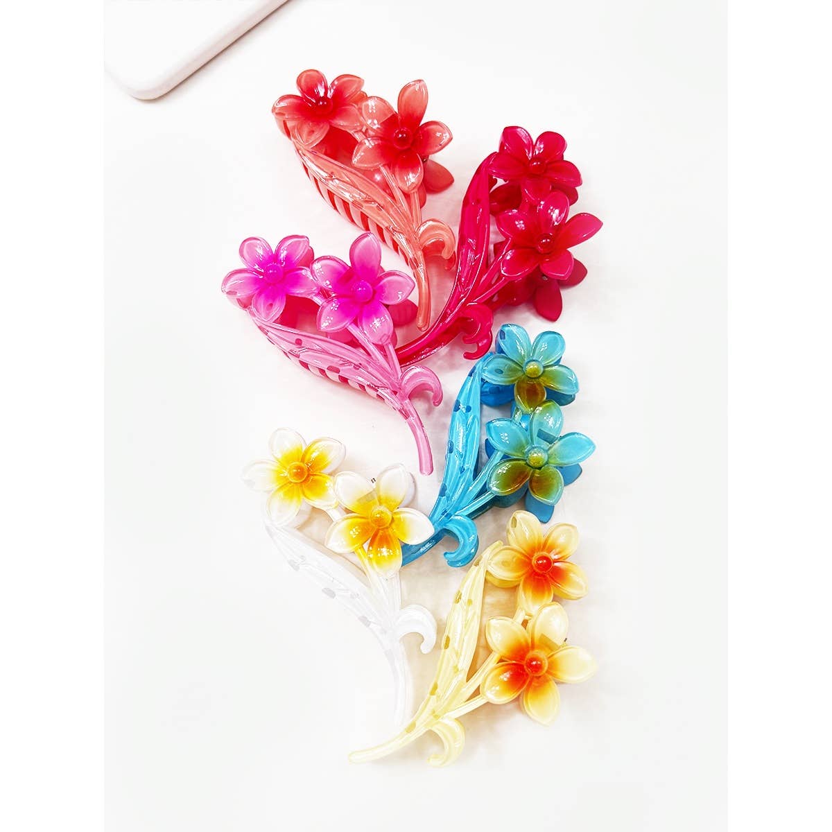 Colorful Plumeria Flowers Hair Claw-340 Other Accessories-Love and Repeat-Heathered Boho Boutique, Women's Fashion and Accessories in Palmetto, FL