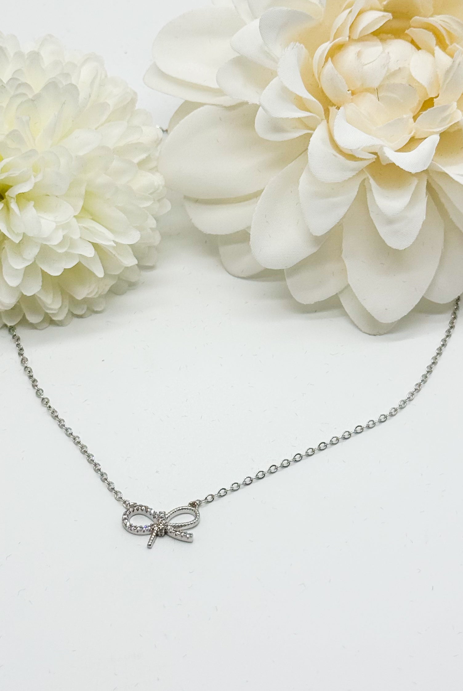 Pretty Little Bow Necklace-310 Jewelry-Joseph Anthony NY, Inc-Heathered Boho Boutique, Women's Fashion and Accessories in Palmetto, FL